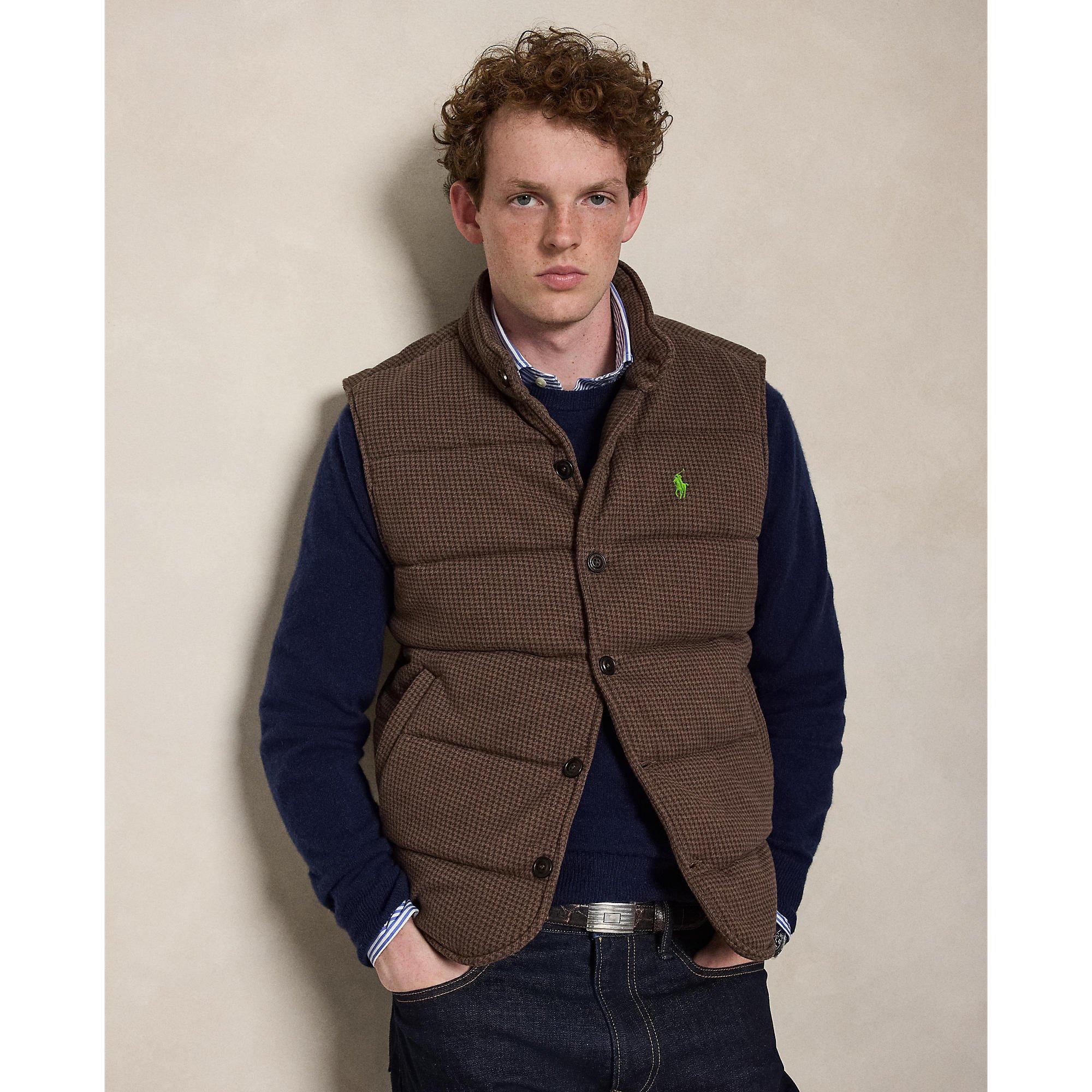 Ntmg Brwn Hthr - Polo Ralph Lauren - Men's Dogtooth Cotton Gilet - 2
