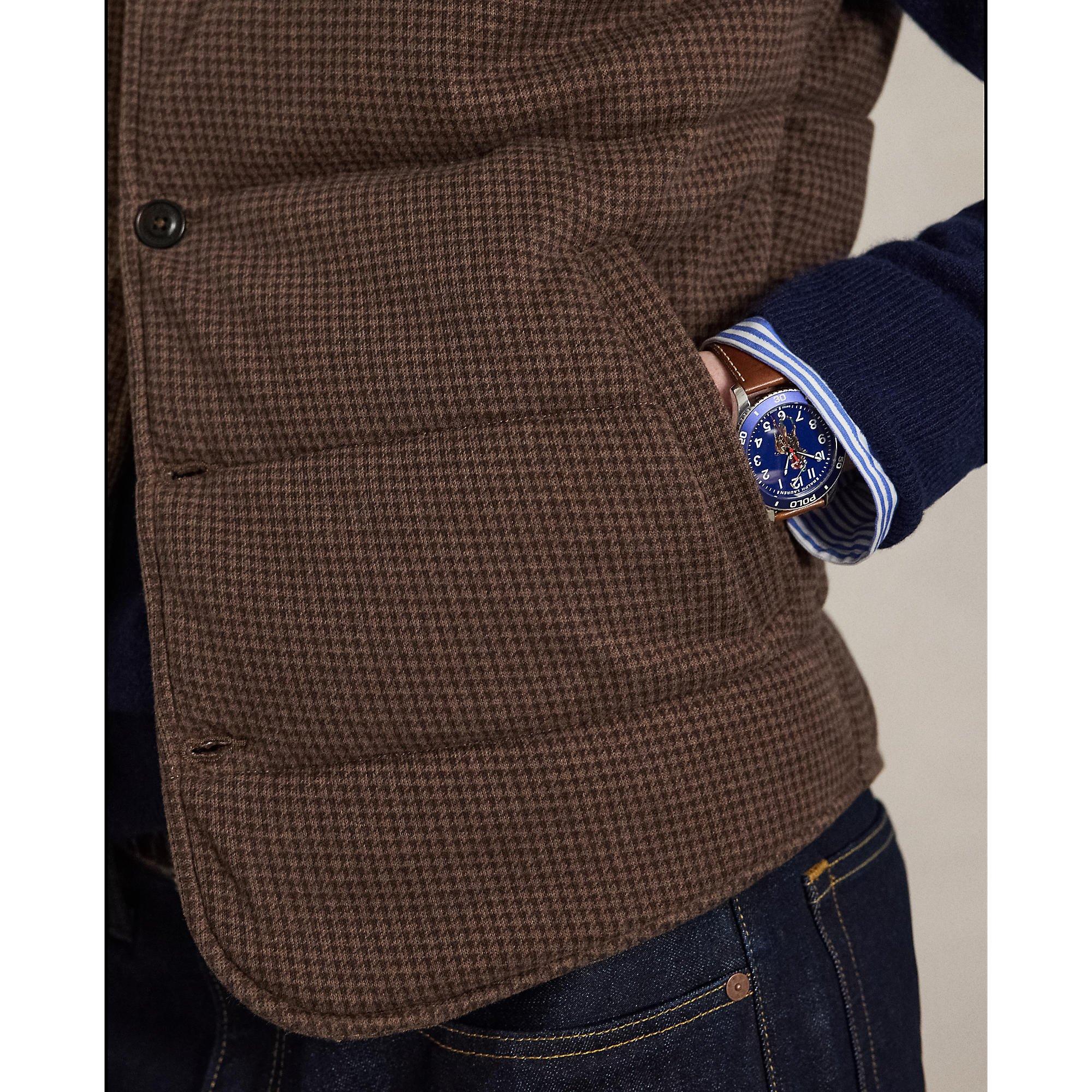 Ntmg Brwn Hthr - Polo Ralph Lauren - Men's Dogtooth Cotton Gilet - 4