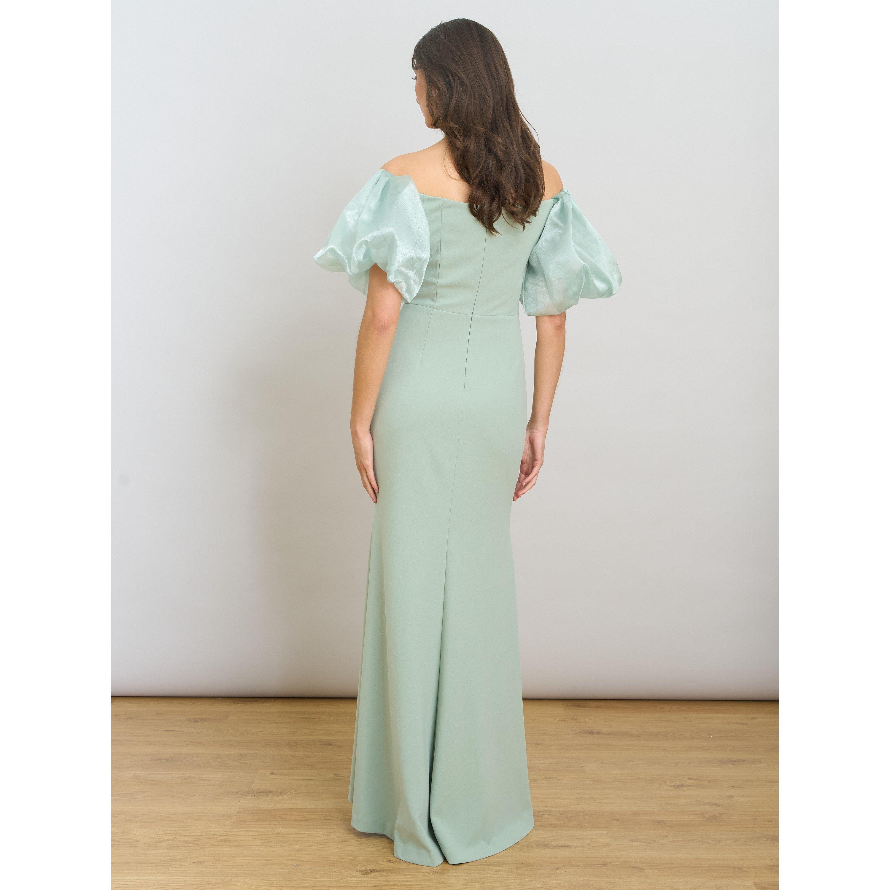 Sage - Gina Bacconi - Indigo Puff-Sleeve Maxi Dress - 3