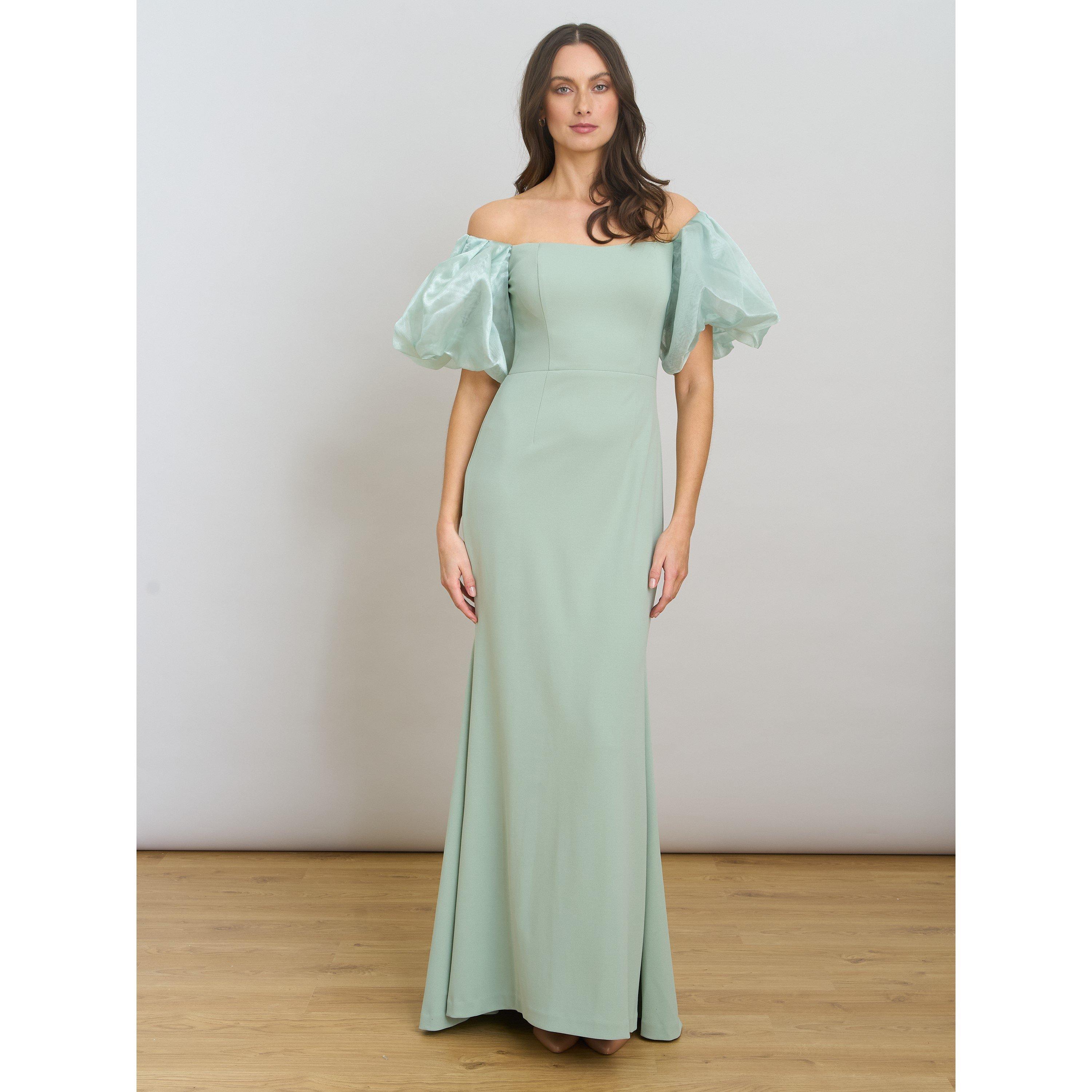 Sage - Gina Bacconi - Indigo Puff-Sleeve Maxi Dress - 6