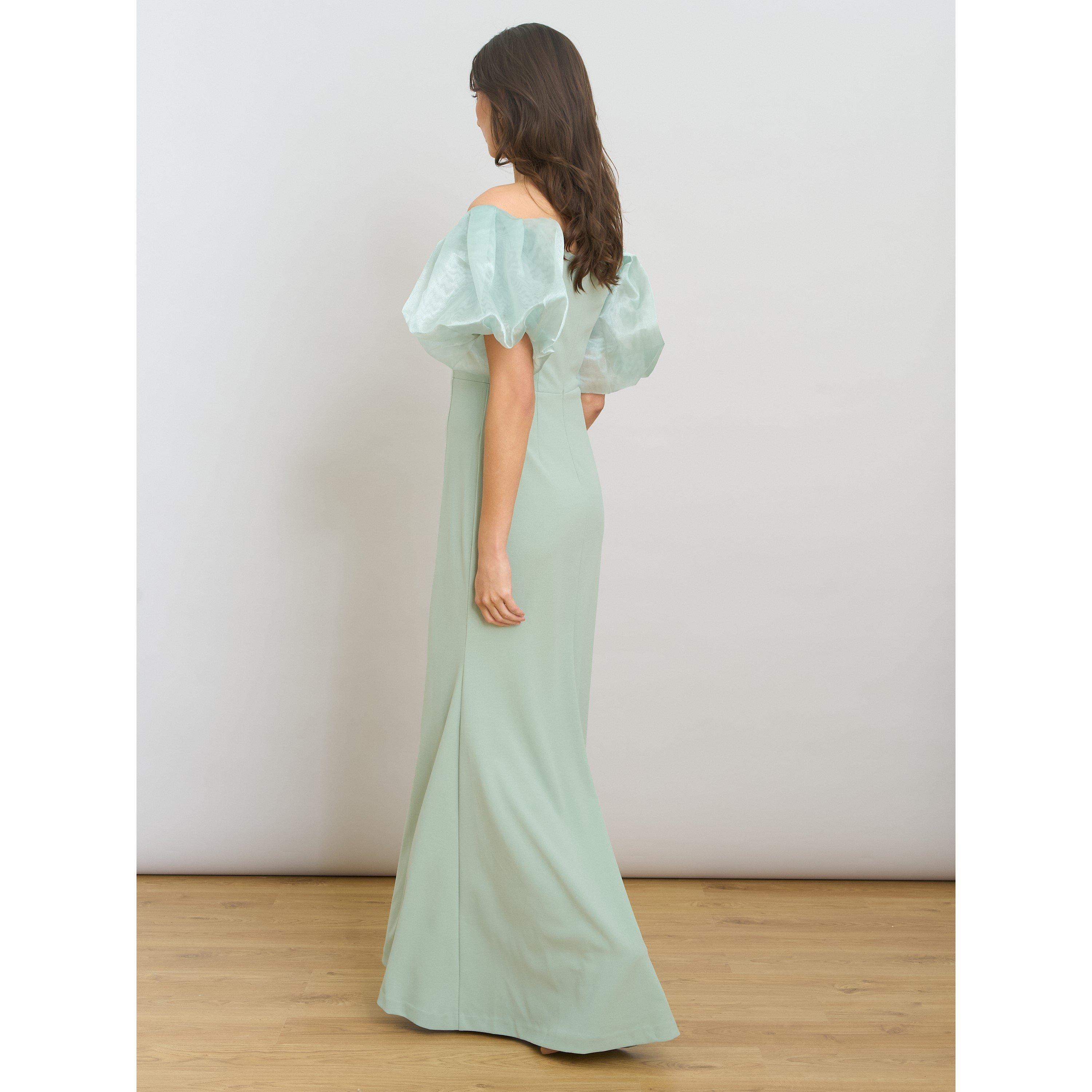 Sage - Gina Bacconi - Indigo Puff-Sleeve Maxi Dress - 7
