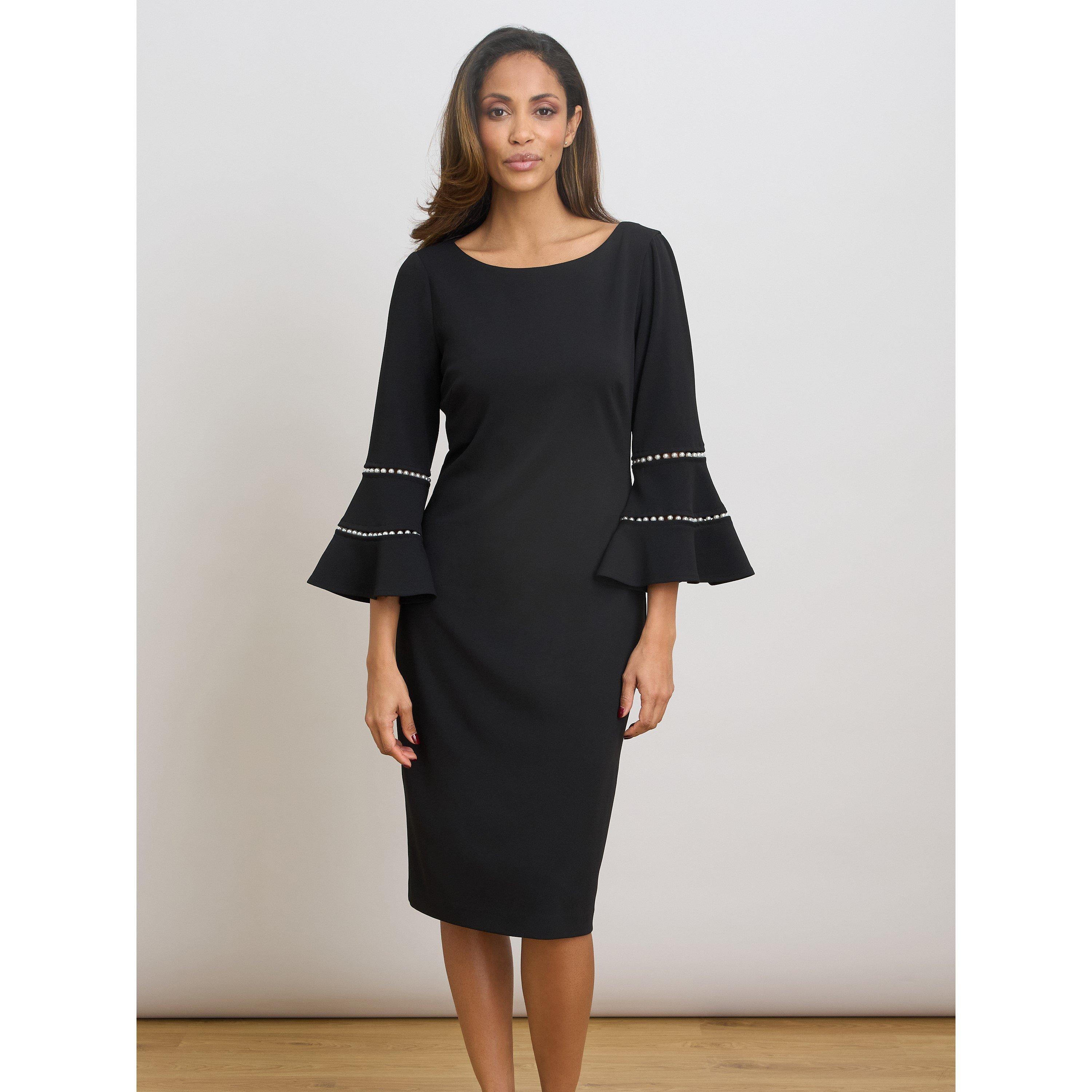Black - Gina Bacconi - Ivette Long Sleeve Dress - 2