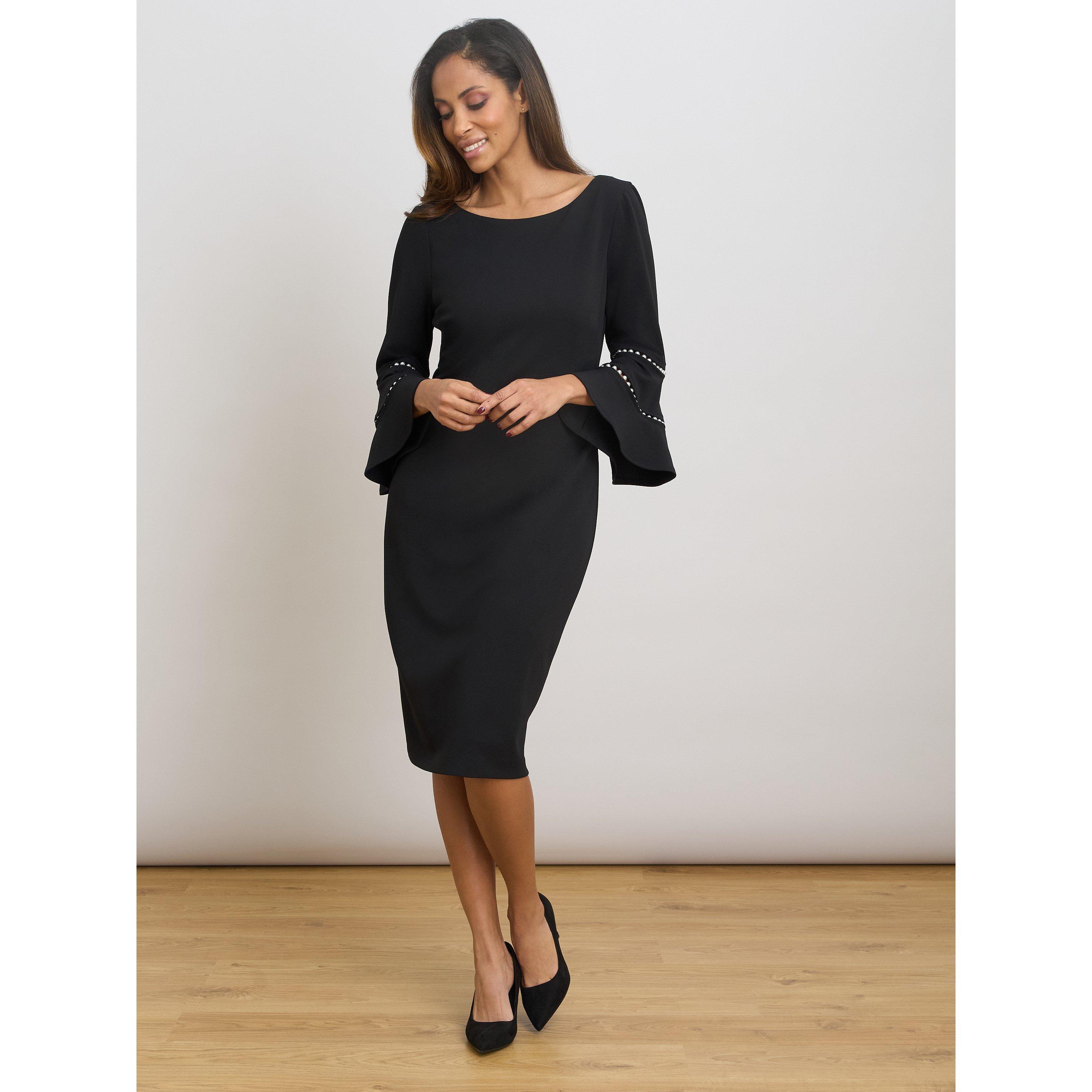 Black - Gina Bacconi - Ivette Long Sleeve Dress - 4