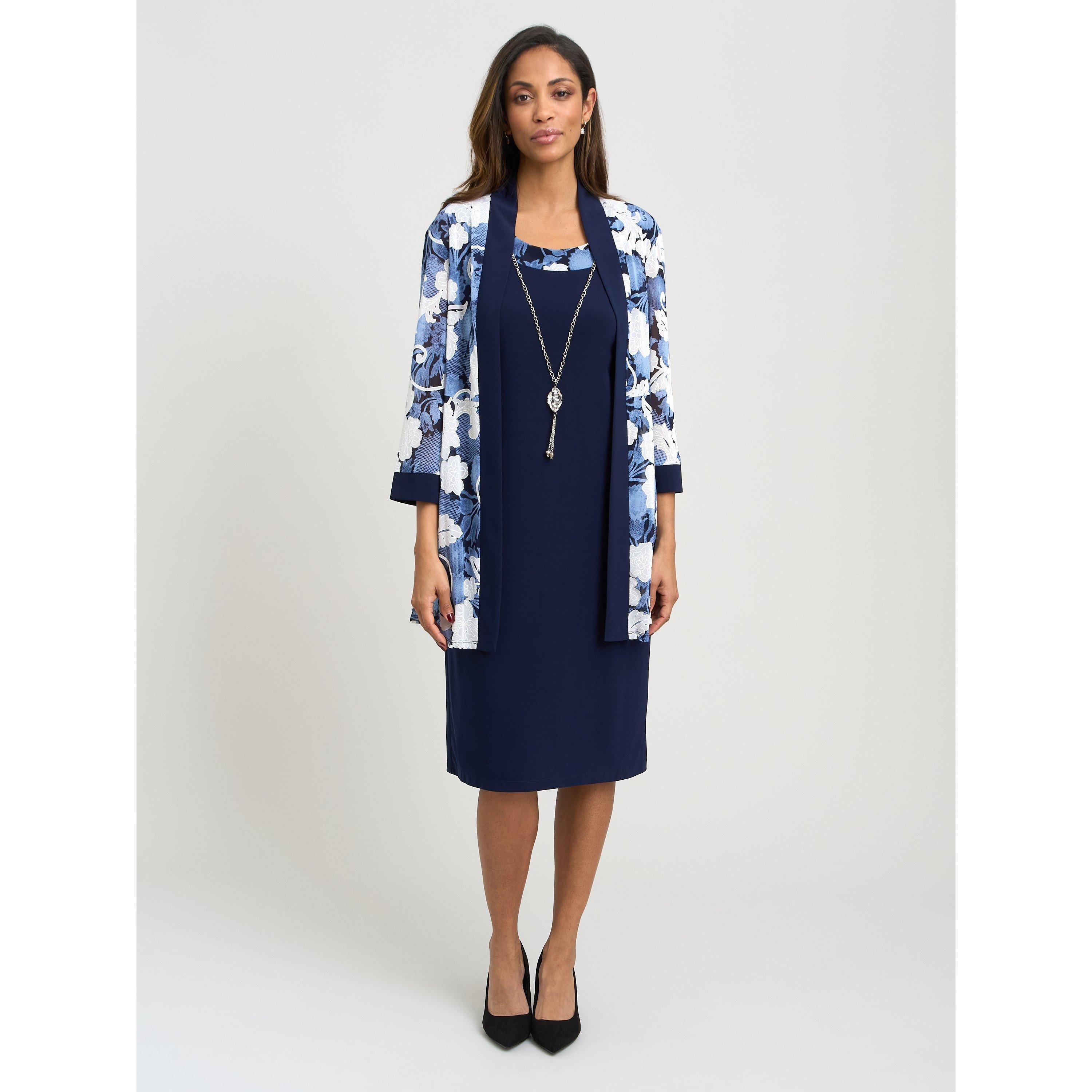 Navy - Gina Bacconi - Lidiya Printed Dress And Jacket - 2