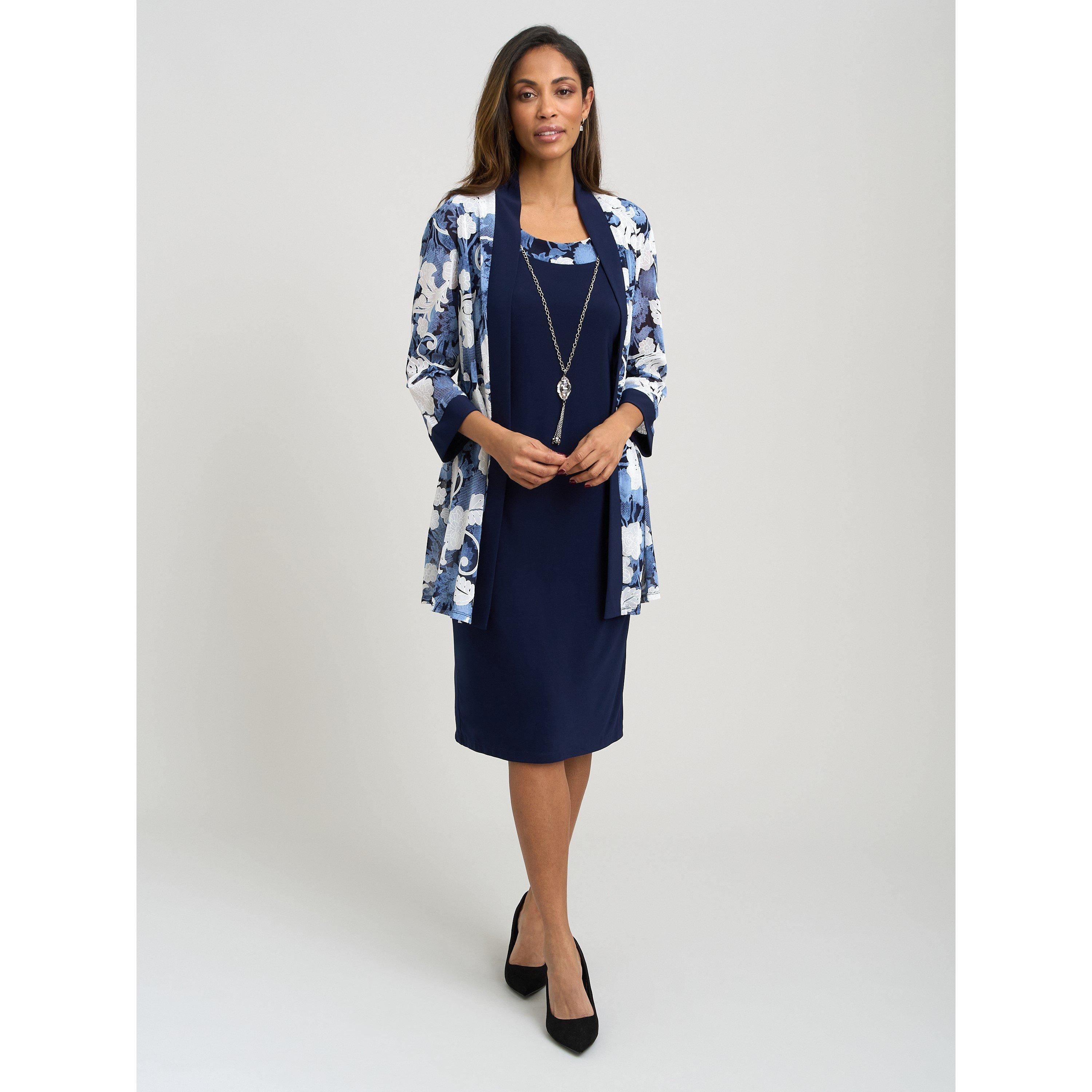 Navy - Gina Bacconi - Lidiya Printed Dress And Jacket - 4
