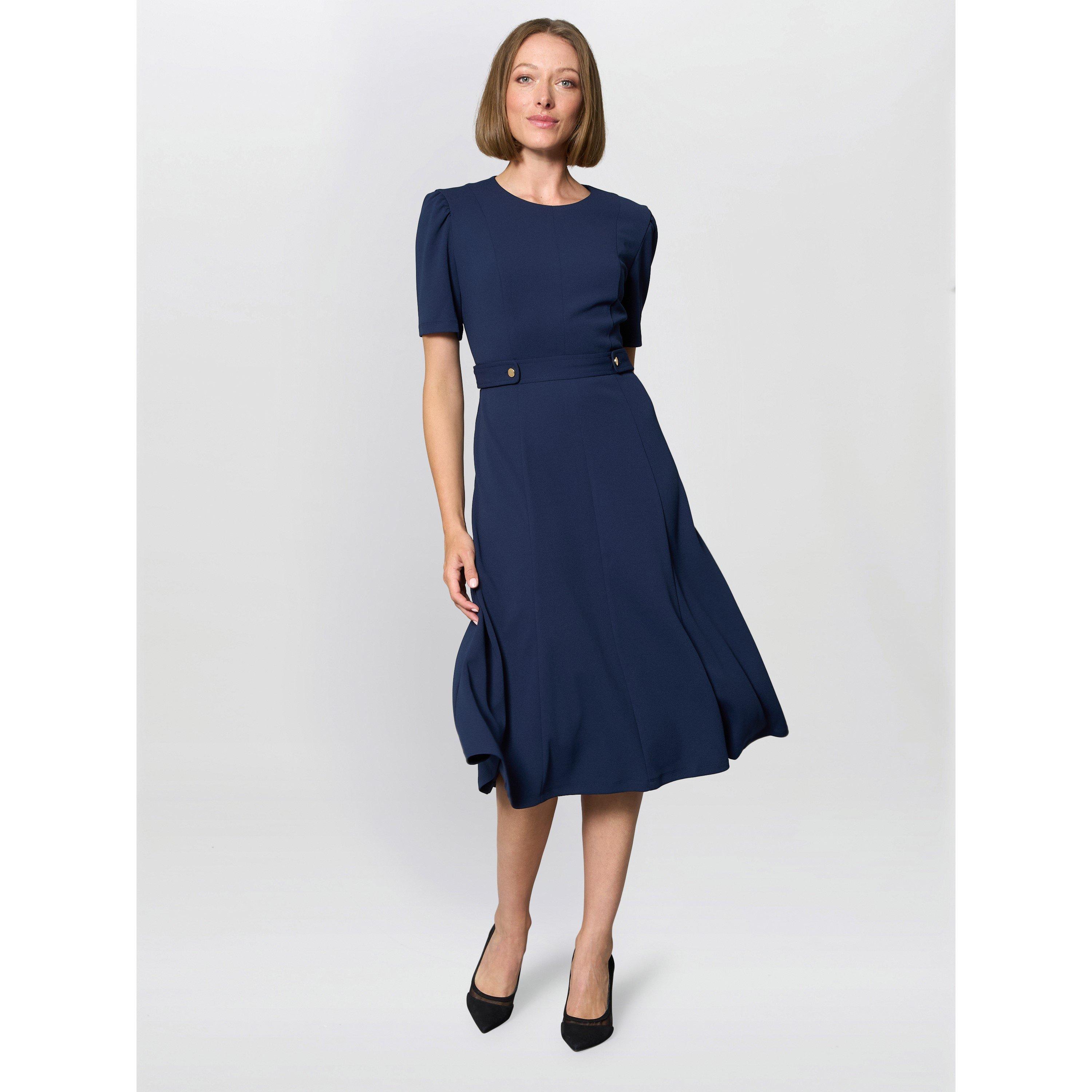 Navy - Gina Bacconi - Mel Printed Sleeveless Midi Dress - 4