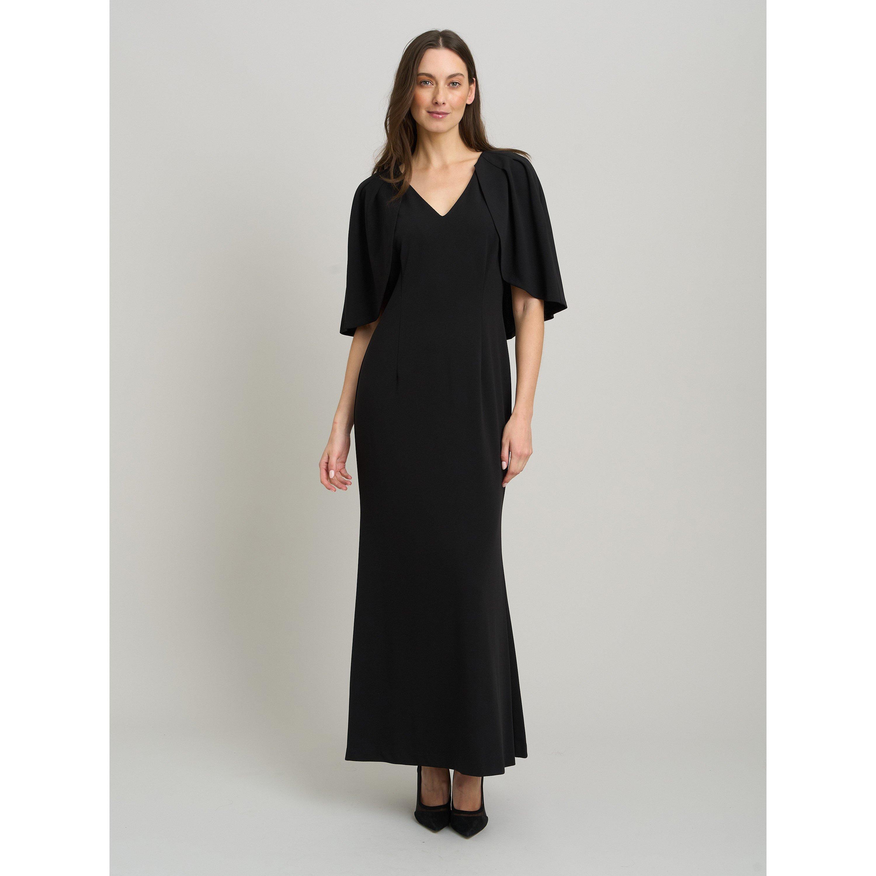 Black - Gina Bacconi - Francine Cape Sleeve Maxi Dress - 2