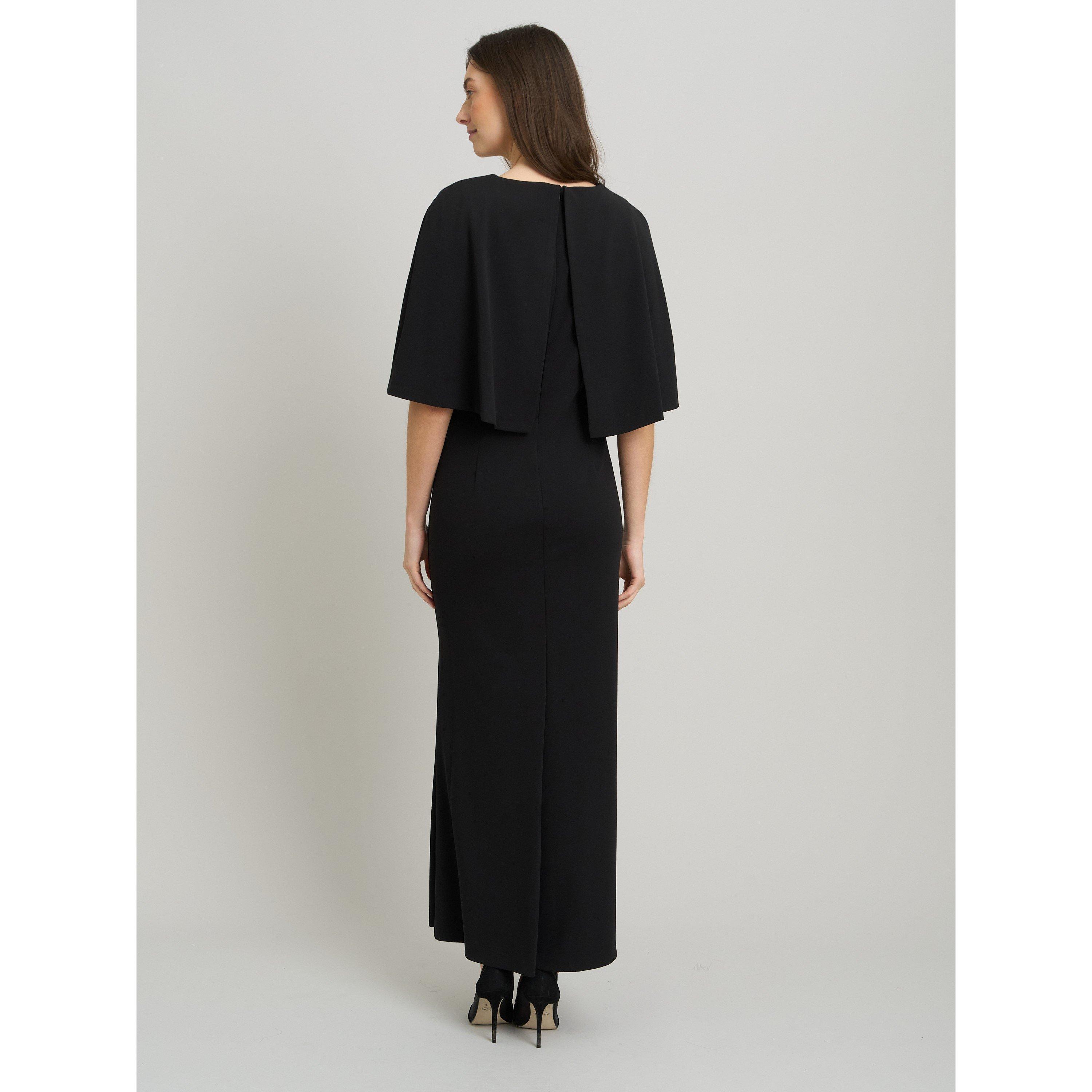 Black - Gina Bacconi - Francine Cape Sleeve Maxi Dress - 3