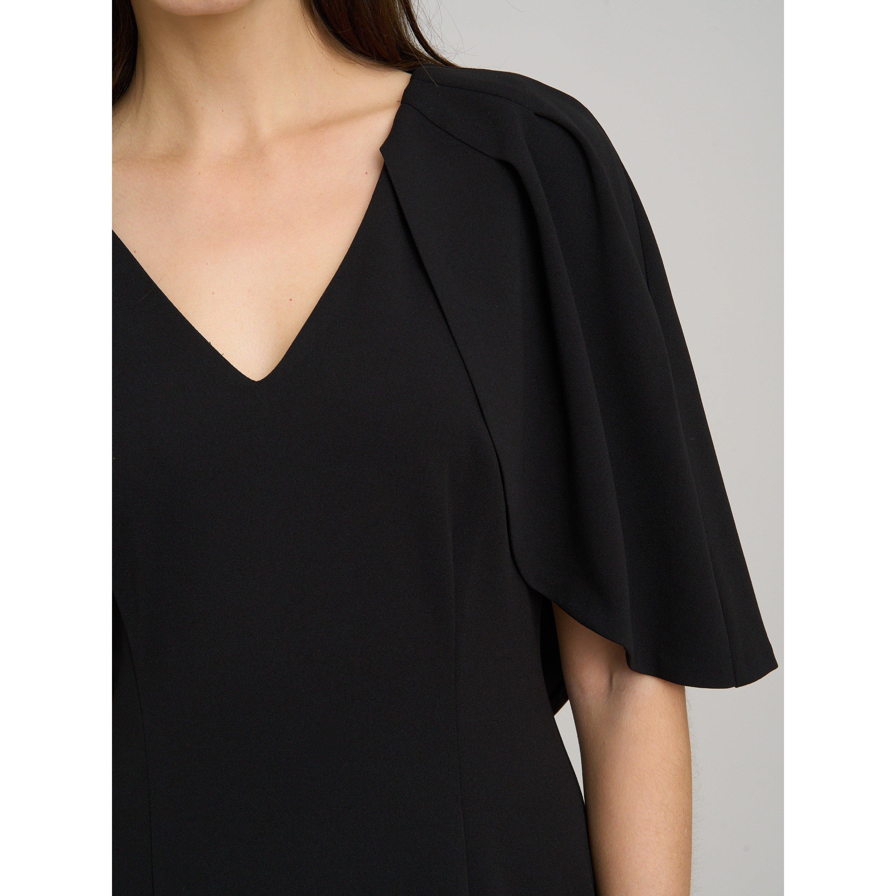 Black - Gina Bacconi - Francine Cape Sleeve Maxi Dress - 5