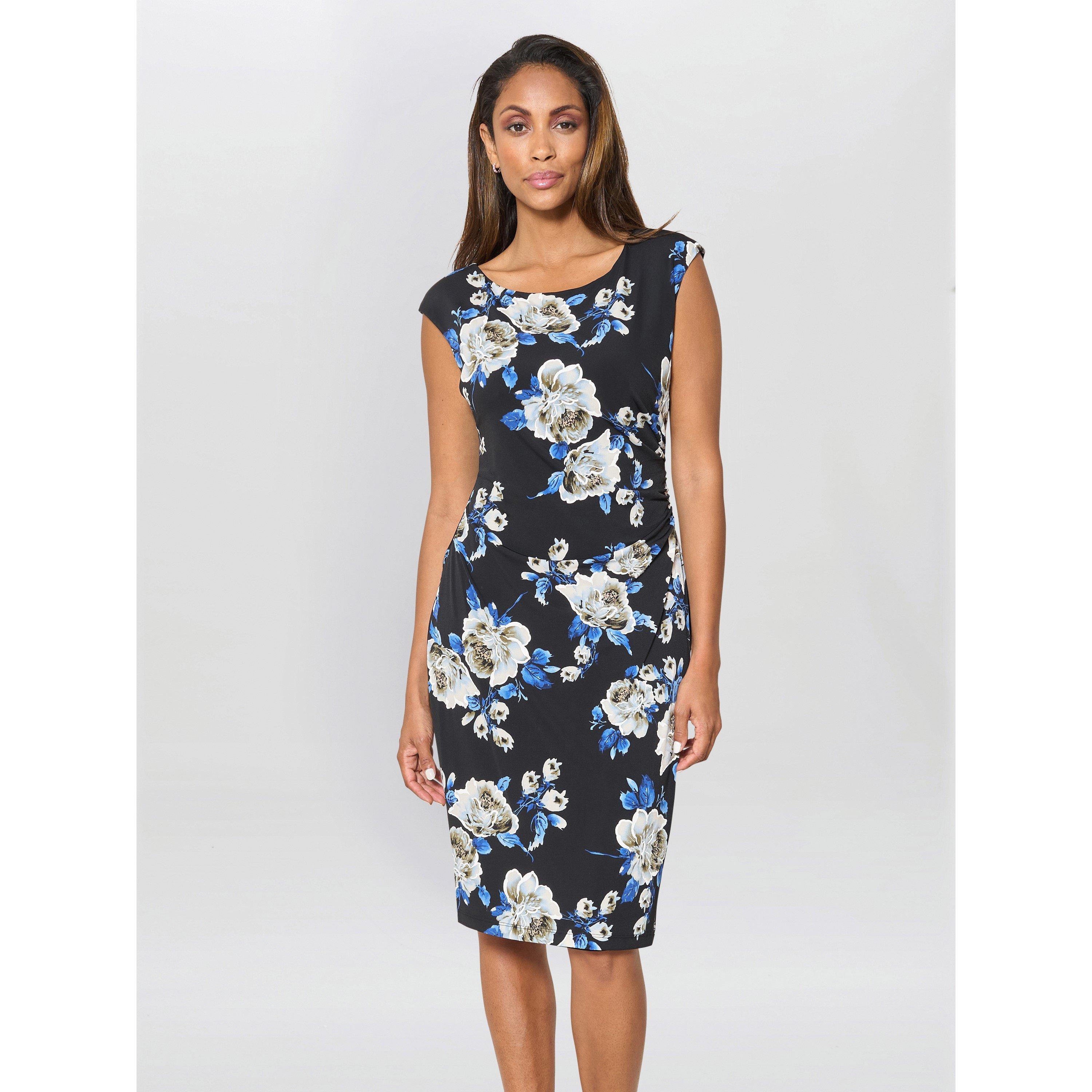 Black / Multi - Gina Bacconi - Cybil Floral Print Sleeveless Dress - 2