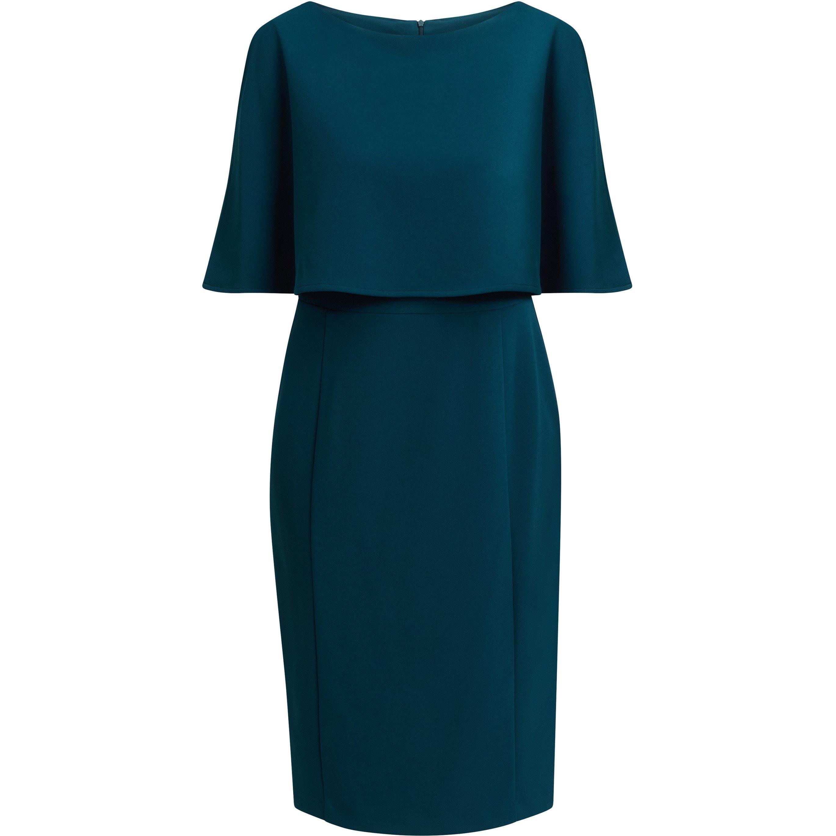 Dark Green - Gina Bacconi - Gillian Chiffon Cape Dress - 1