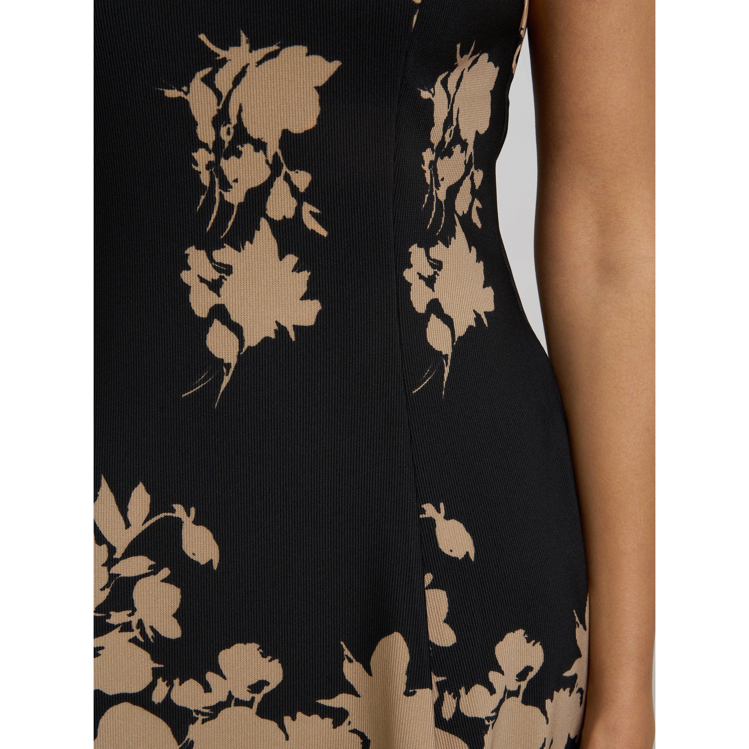 Black / Beige - Gina Bacconi - Holli Floral Print Dress - 5