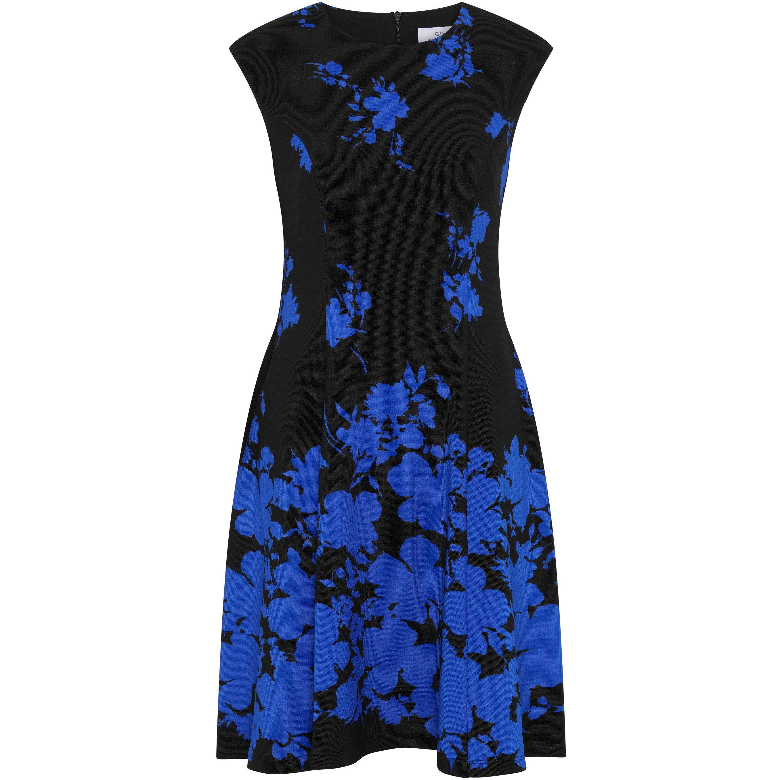 Gina Bacconi Women's Holli Floral Fit & Flare Dress - Black Saphire - 18