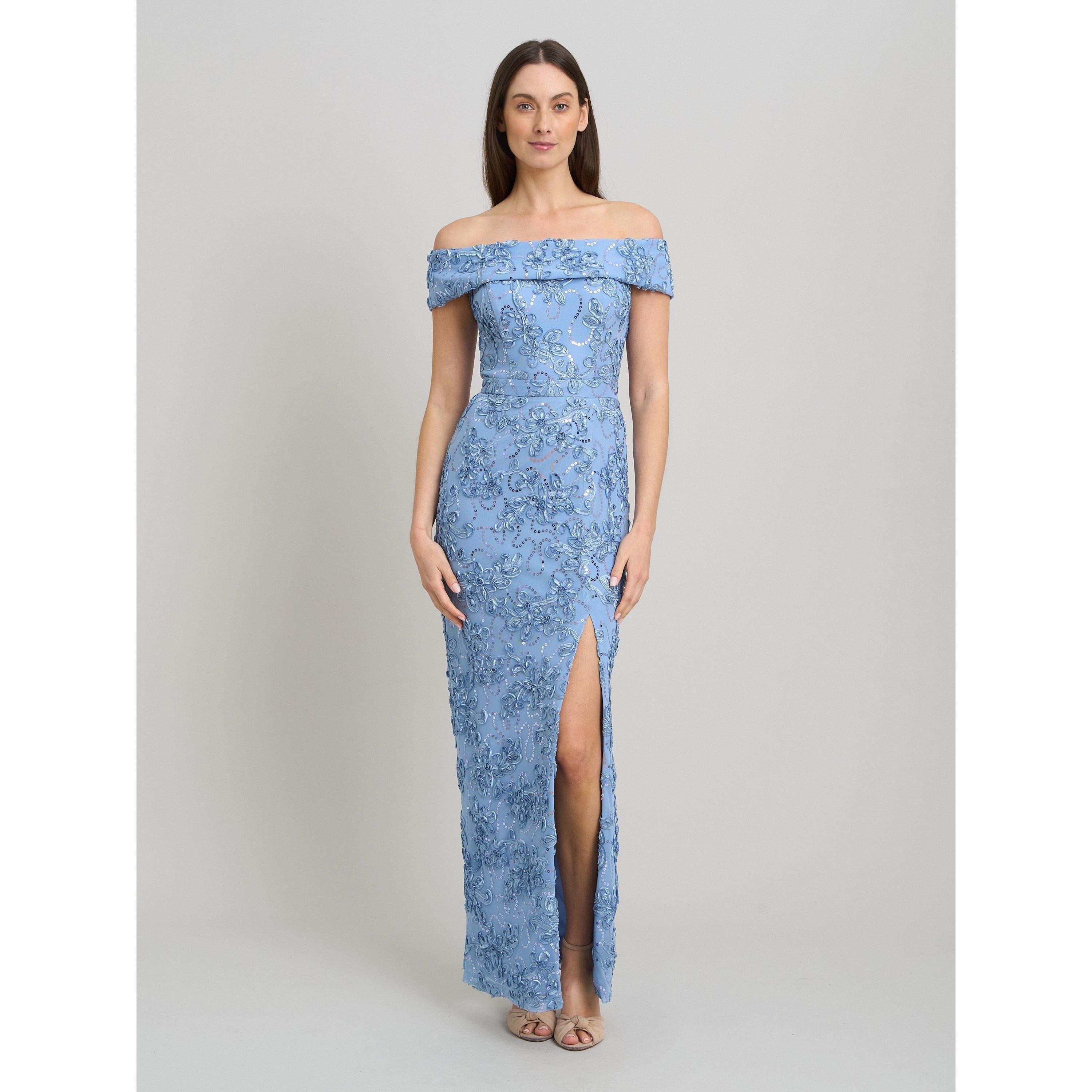 Gina Bacconi Women's Janette Embroidered Sequin Maxi Dress - Perri - 20