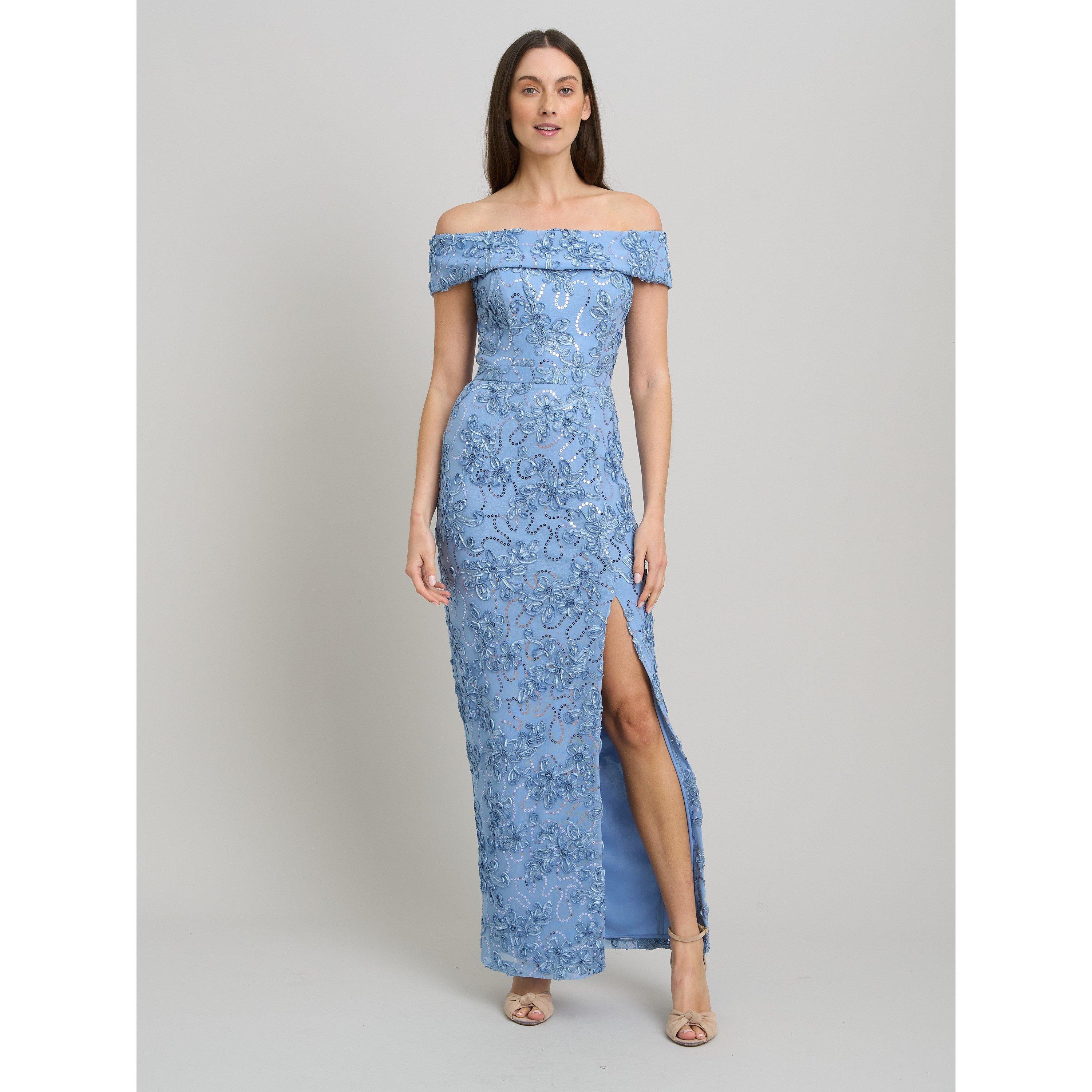 Perri - Gina Bacconi - Janette Embroidered Sequin Maxi Dress - 6