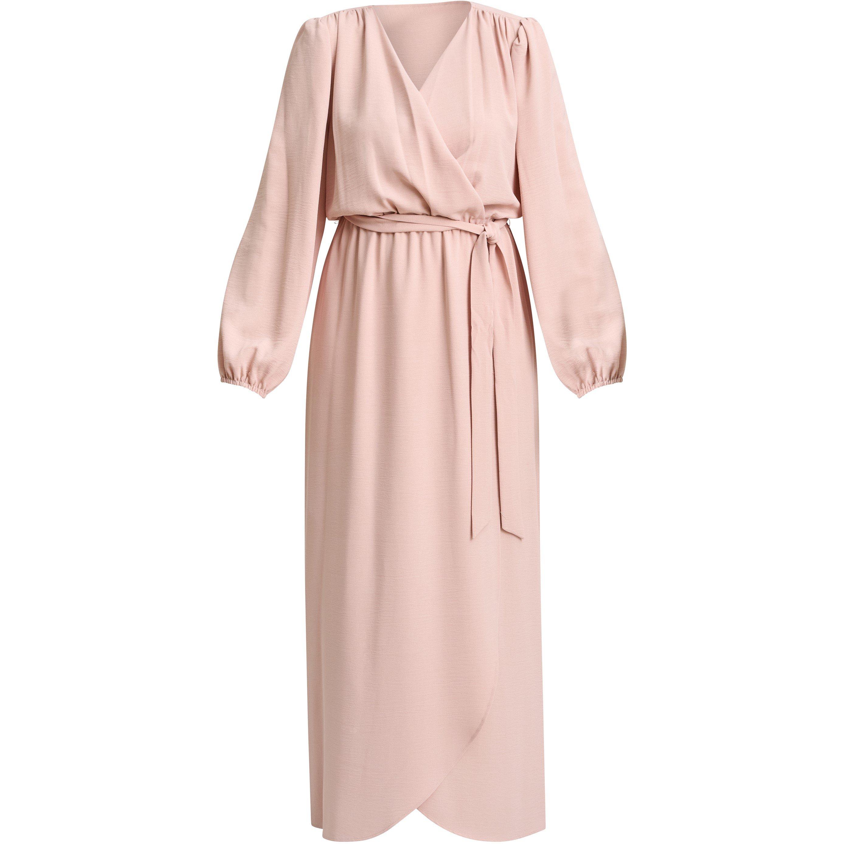 Blush - Gina Bacconi - Bow Wrap Long Sleeve Maxi Dress - 1