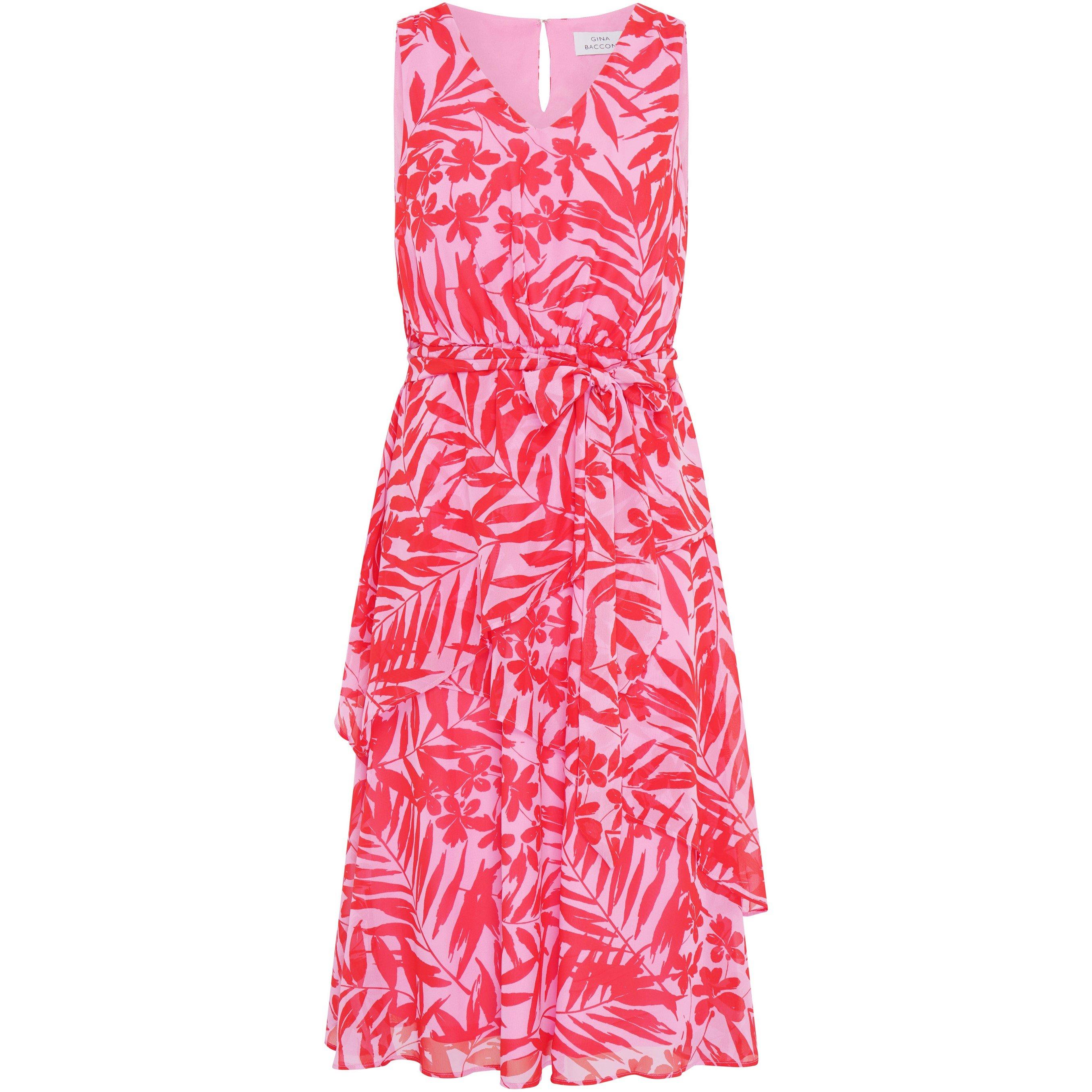Pink - Gina Bacconi - Tasha Printed Chiffon Dress - 1