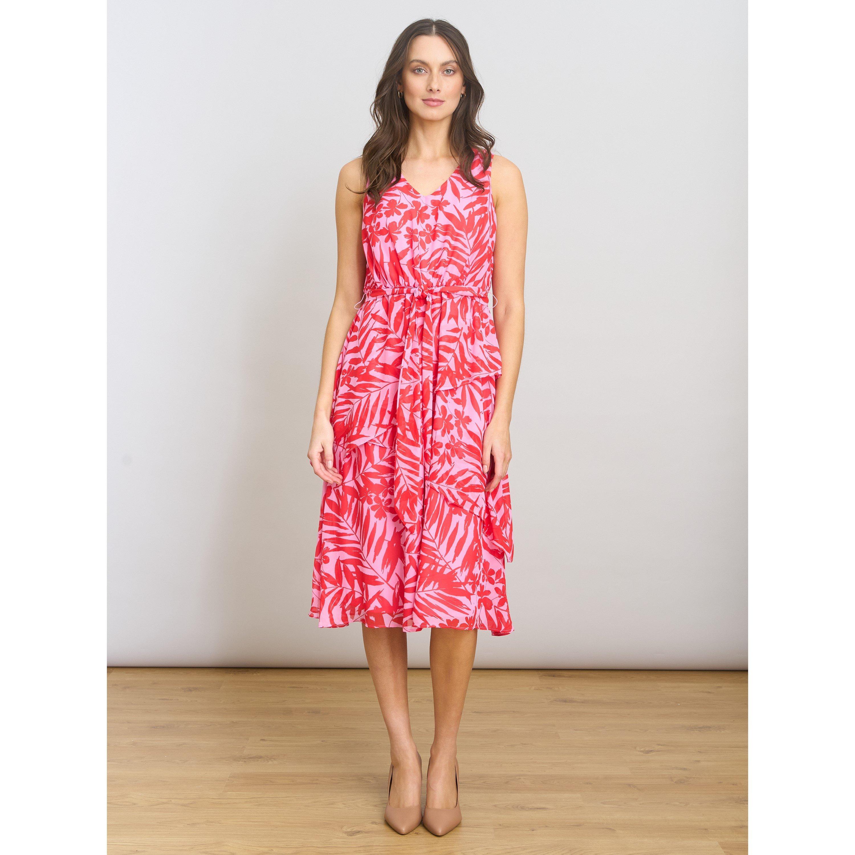 Pink - Gina Bacconi - Tasha Printed Chiffon Dress - 2