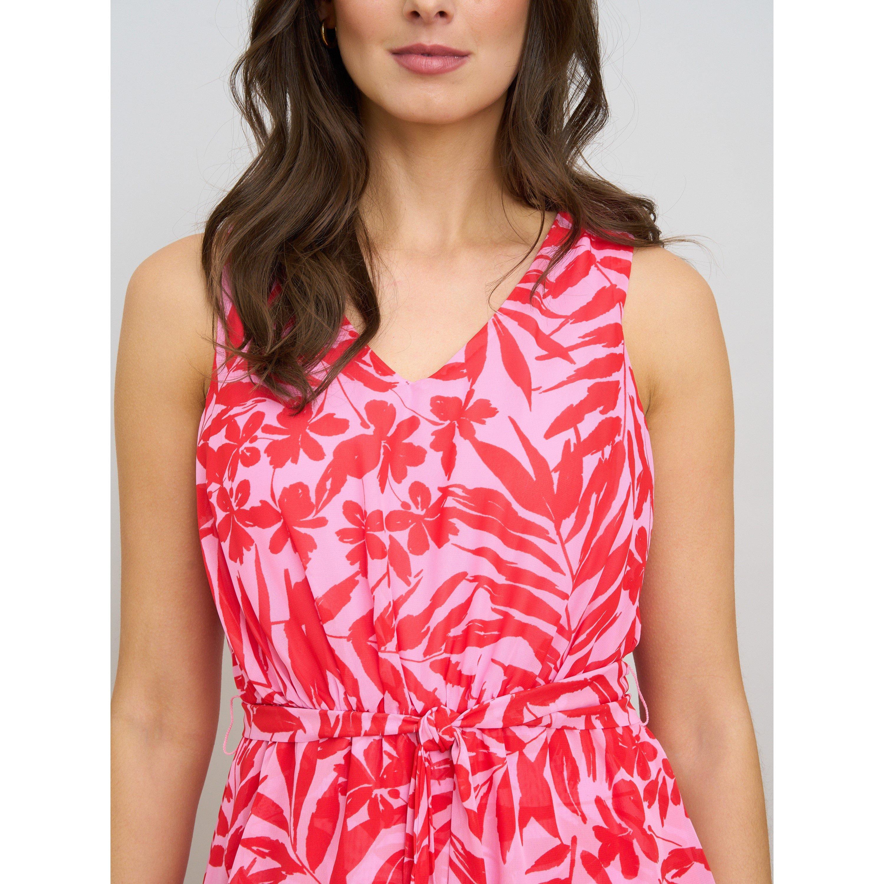 Pink - Gina Bacconi - Tasha Printed Chiffon Dress - 5