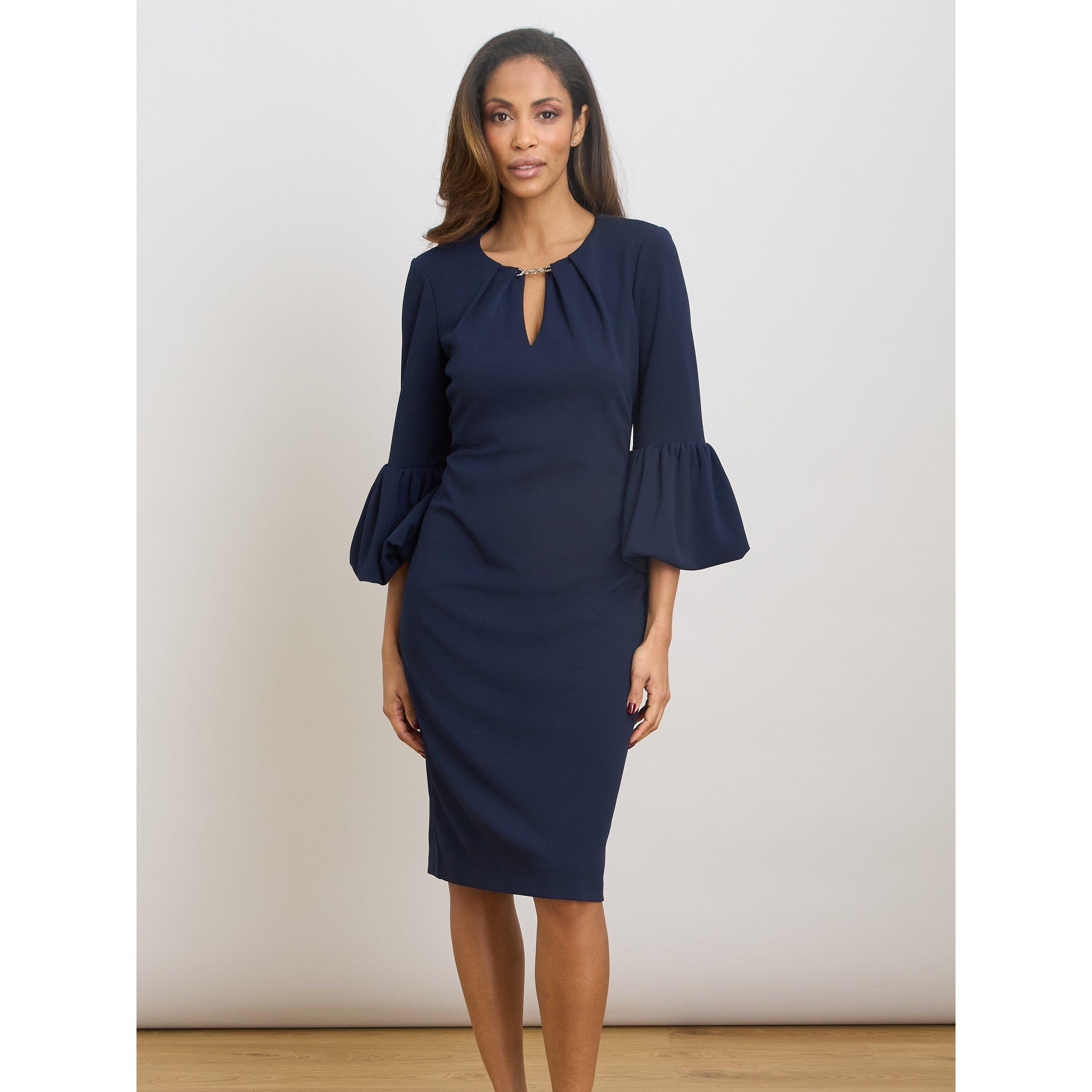 Navy - Gina Bacconi - Ivana Navy Shift Dress - 2
