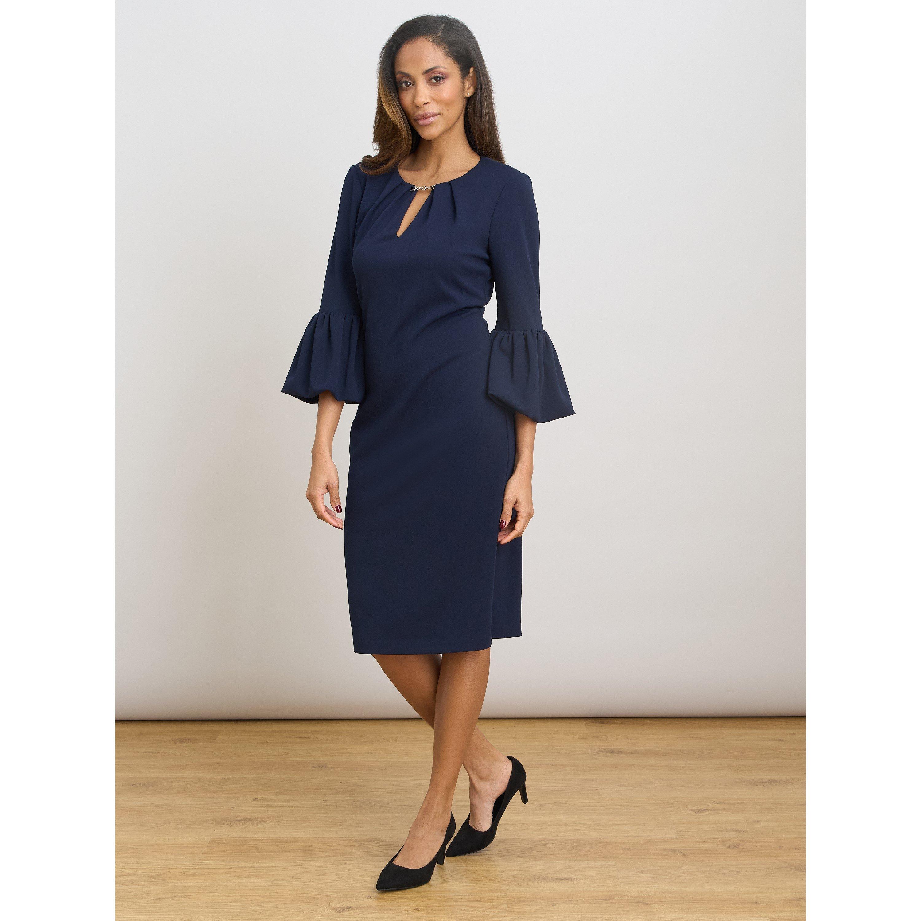 Navy - Gina Bacconi - Ivana Navy Shift Dress - 7
