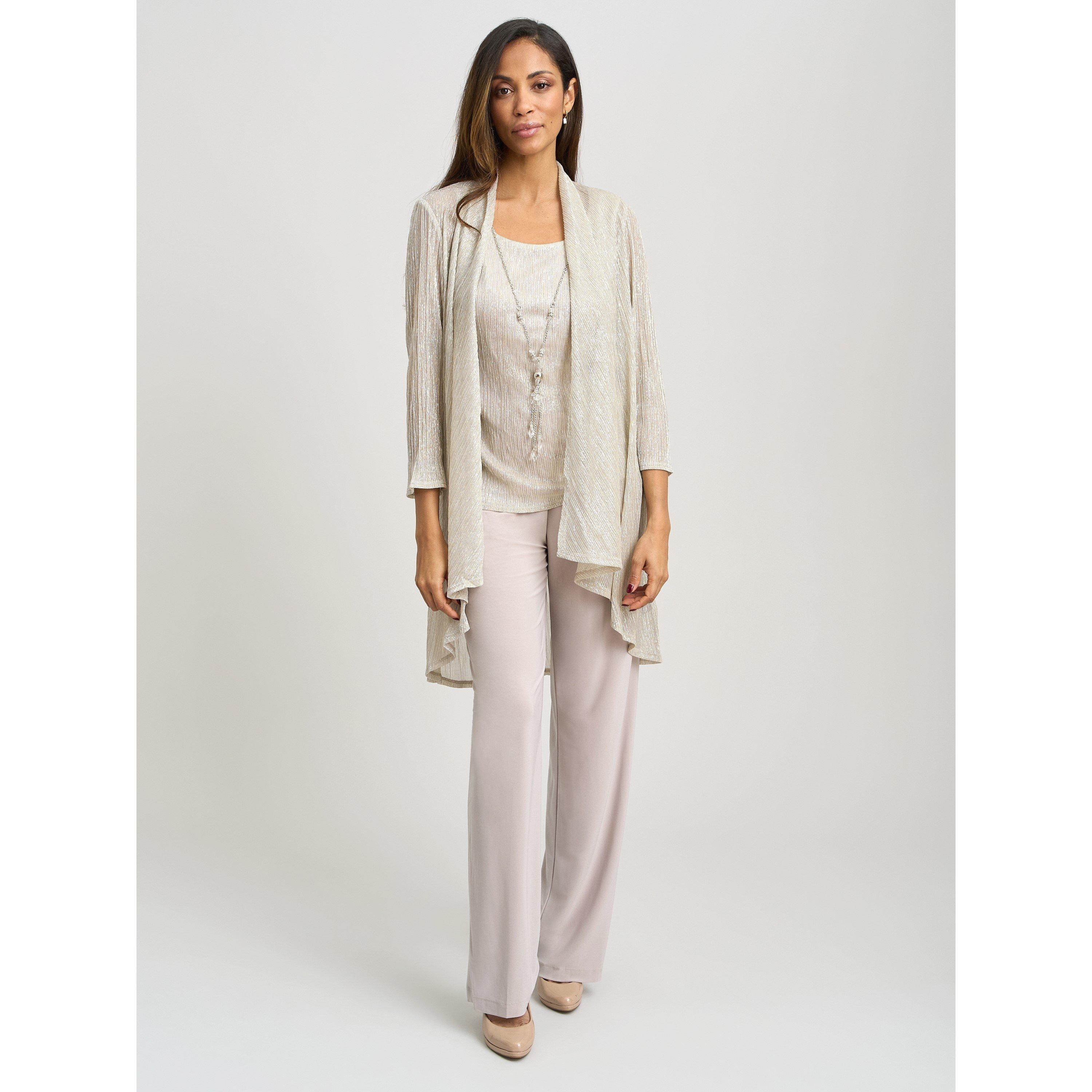 Champagne - Gina Bacconi - Natasha 3 Piece Metallic Trouser Suit - 2