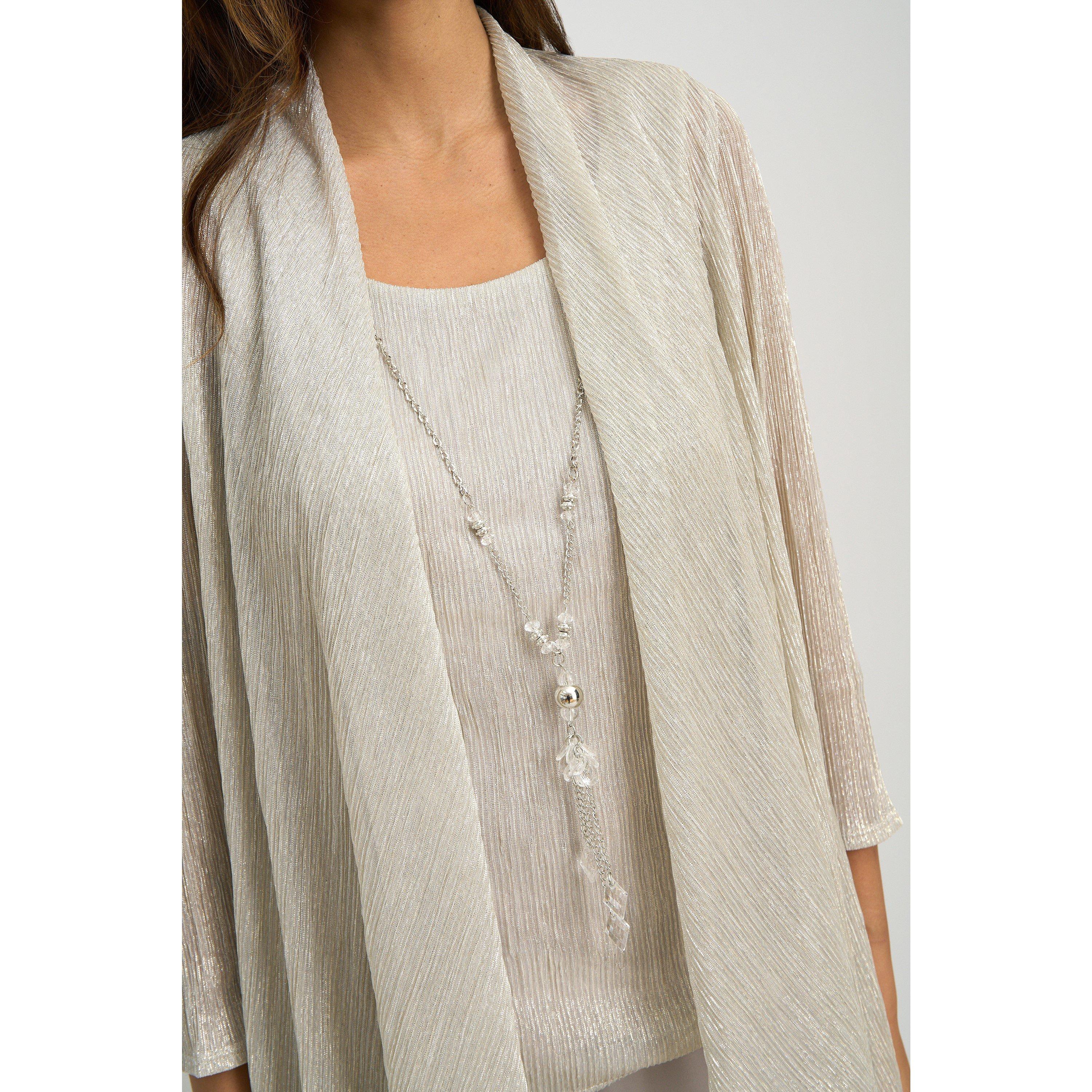 Champagne - Gina Bacconi - Natasha 3 Piece Metallic Trouser Suit - 5