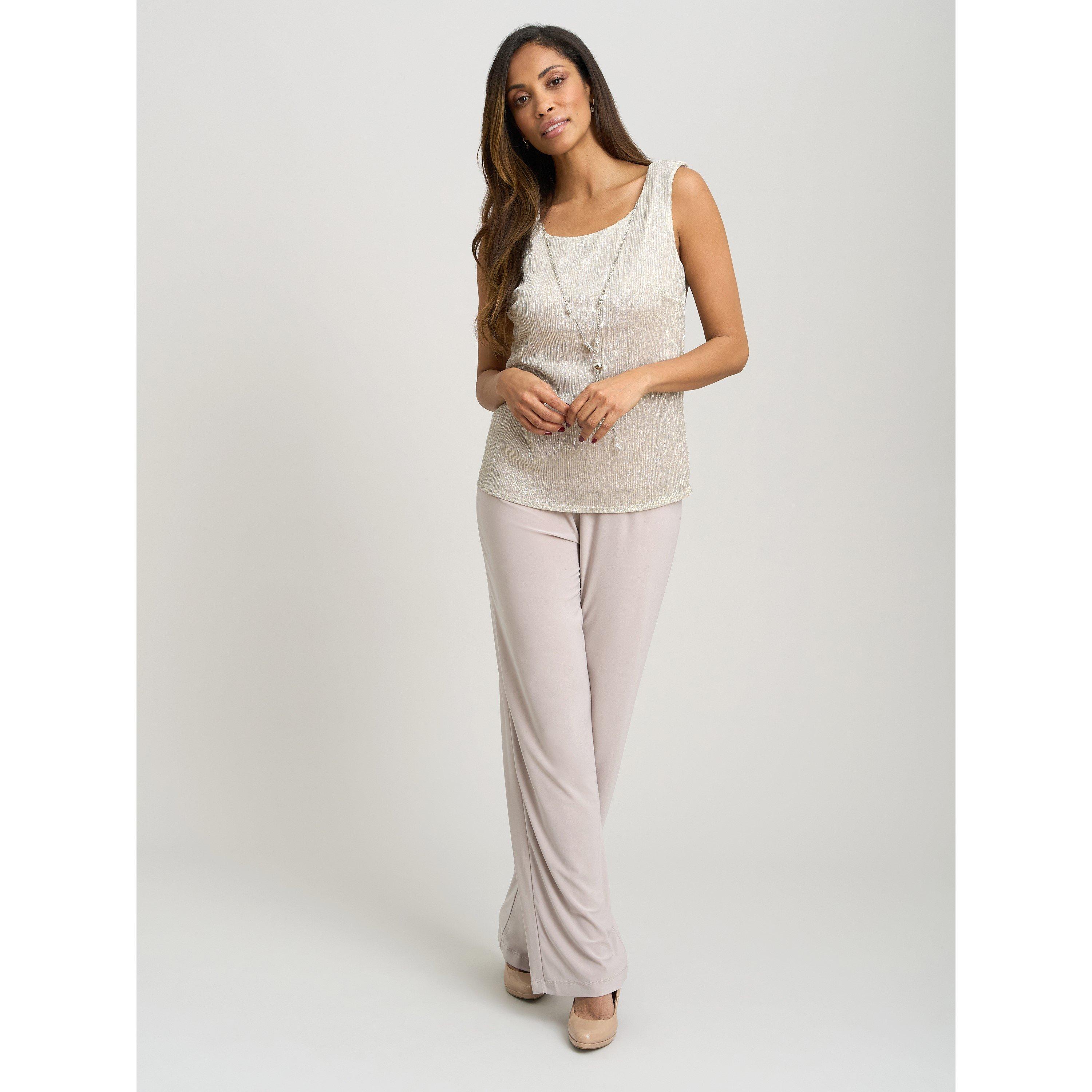 Champagne - Gina Bacconi - Natasha 3 Piece Metallic Trouser Suit - 8