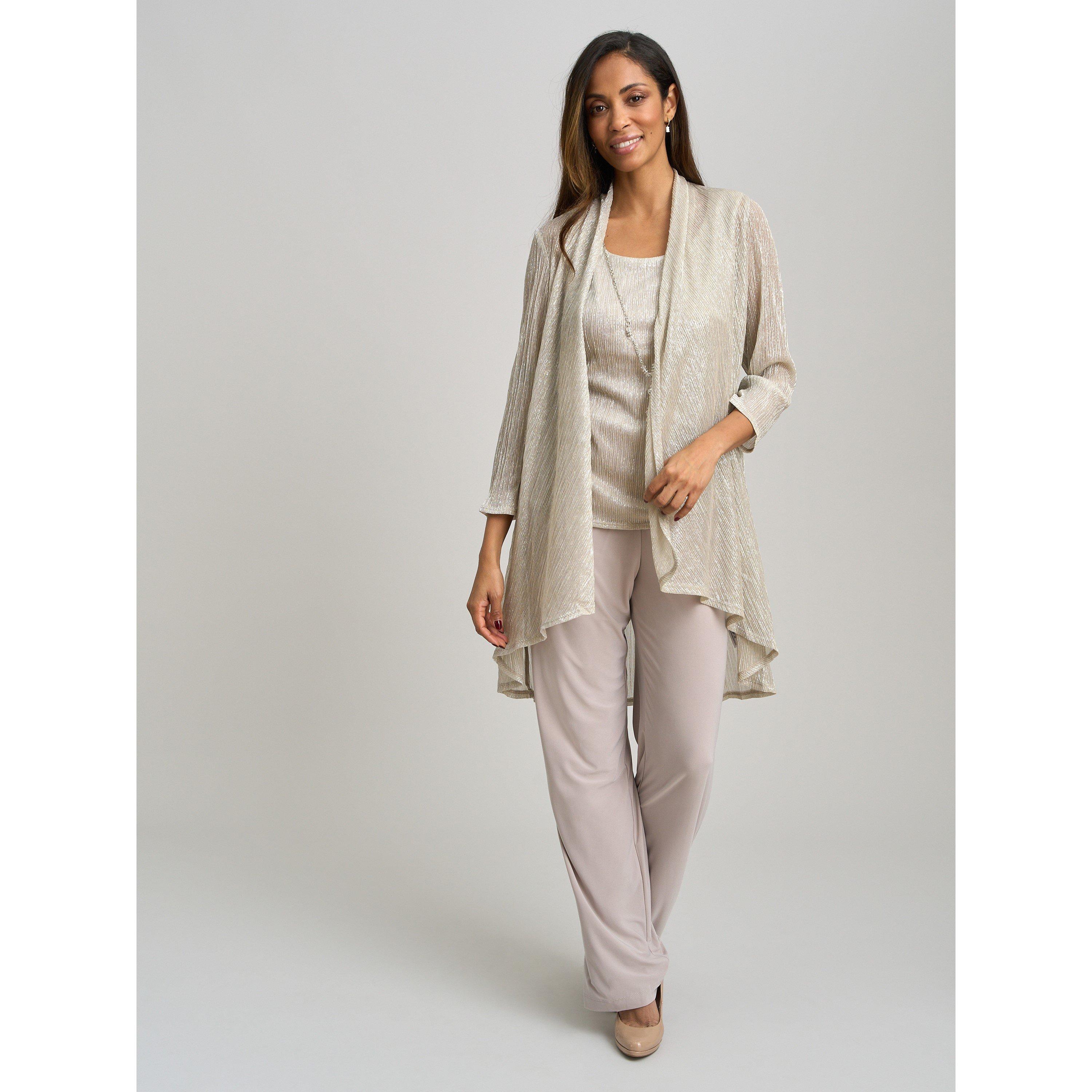 Champagne - Gina Bacconi - Natasha 3 Piece Metallic Trouser Suit - 9
