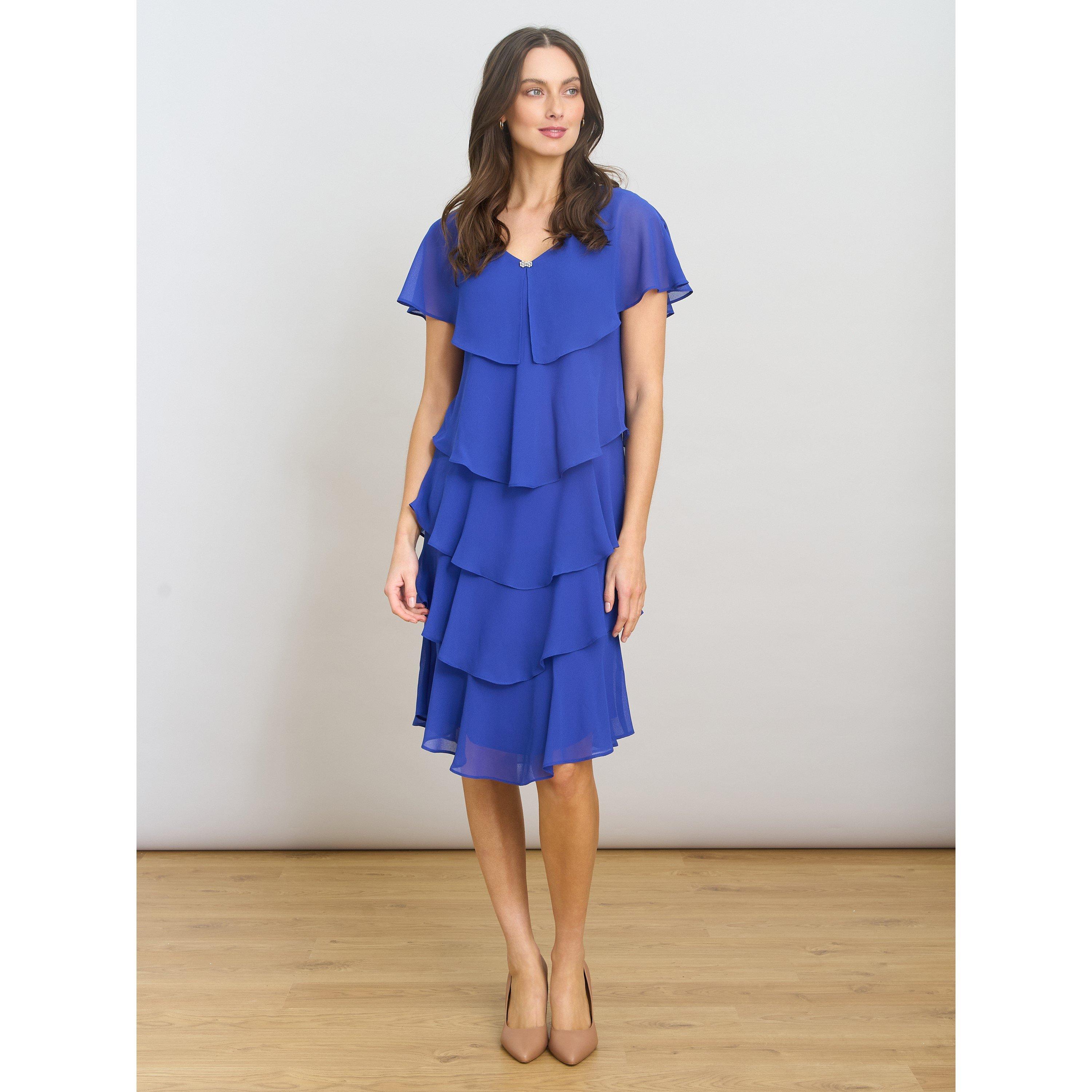 Cobalt - Gina Bacconi - Bella Georgette Tiered Dress - 2