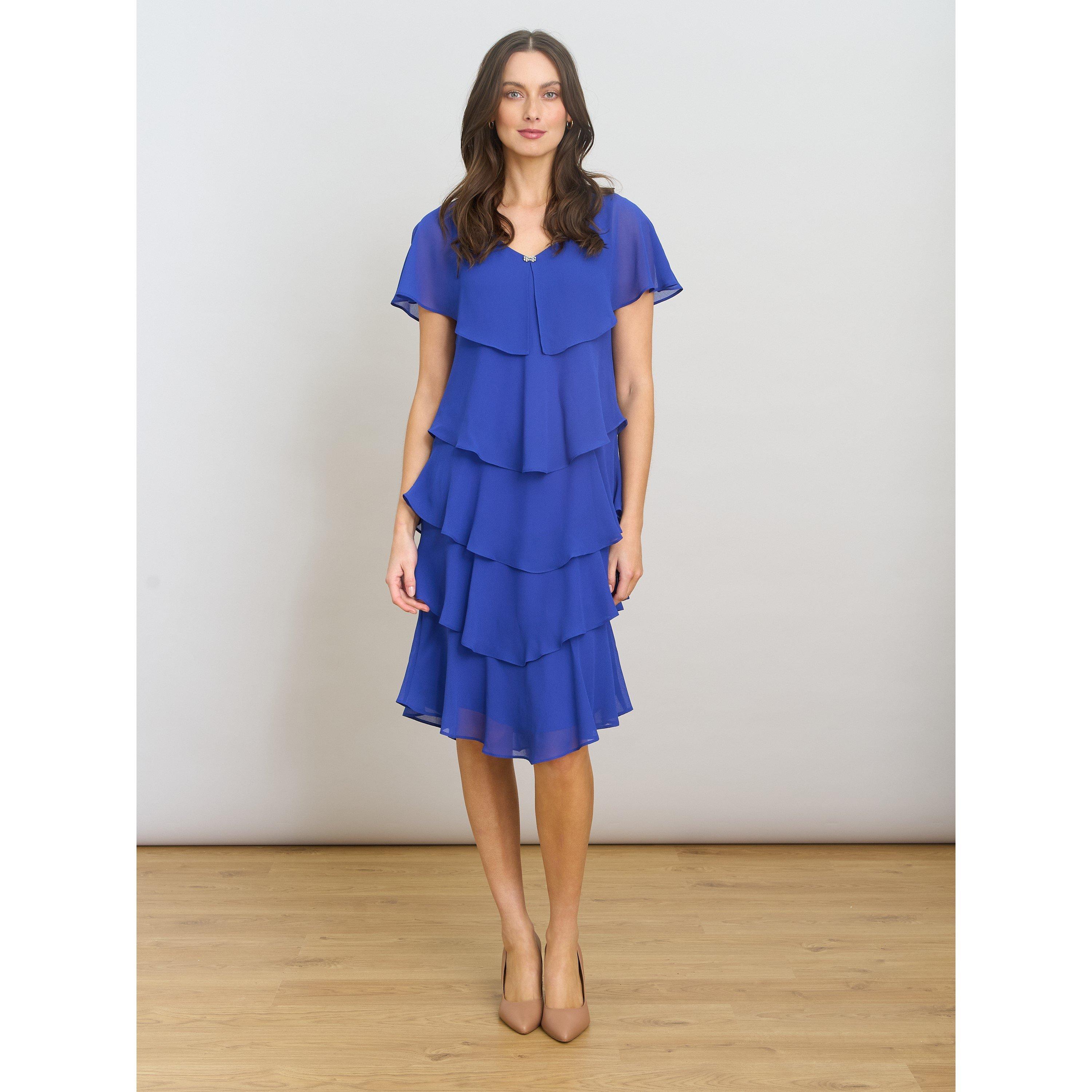 Cobalt - Gina Bacconi - Bella Georgette Tiered Dress - 6