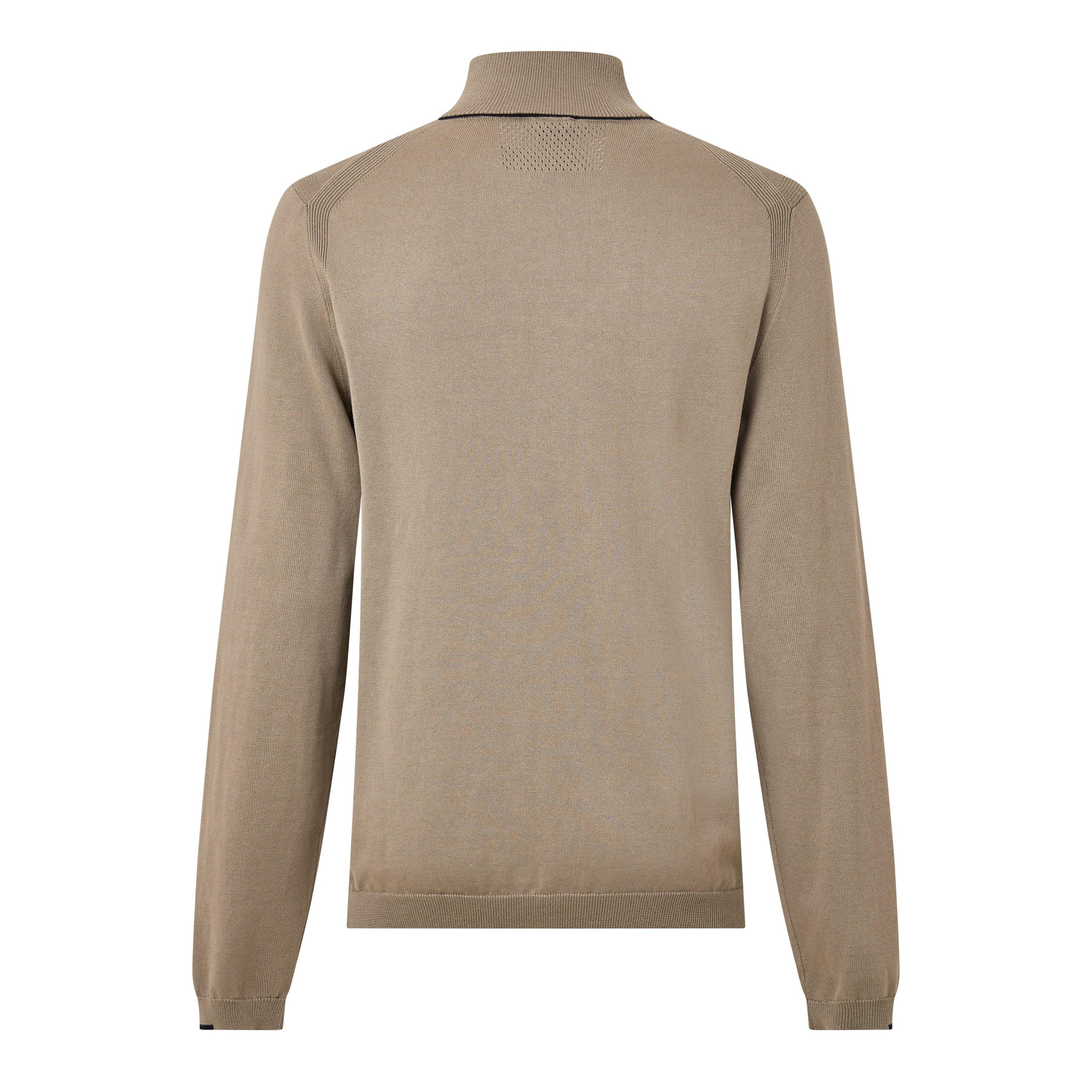 Light Green 334 - Boss - Men's Ever-X Boss Green Cotton Long-Sleeve 1/4-Zip Knitted Top - 2