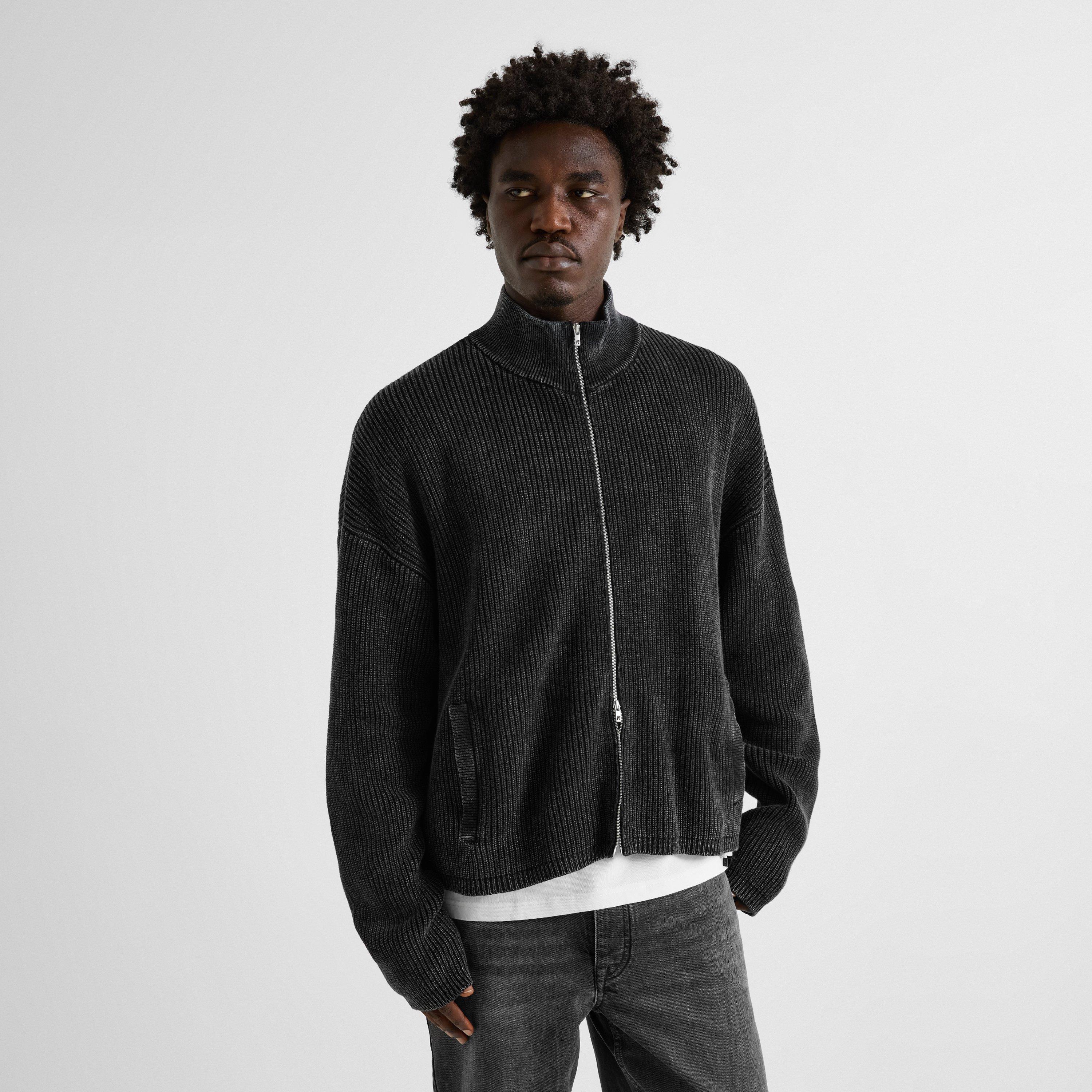 Vintage Black - Represent - Men's Ribbed Zip Knit Cardigan - 3