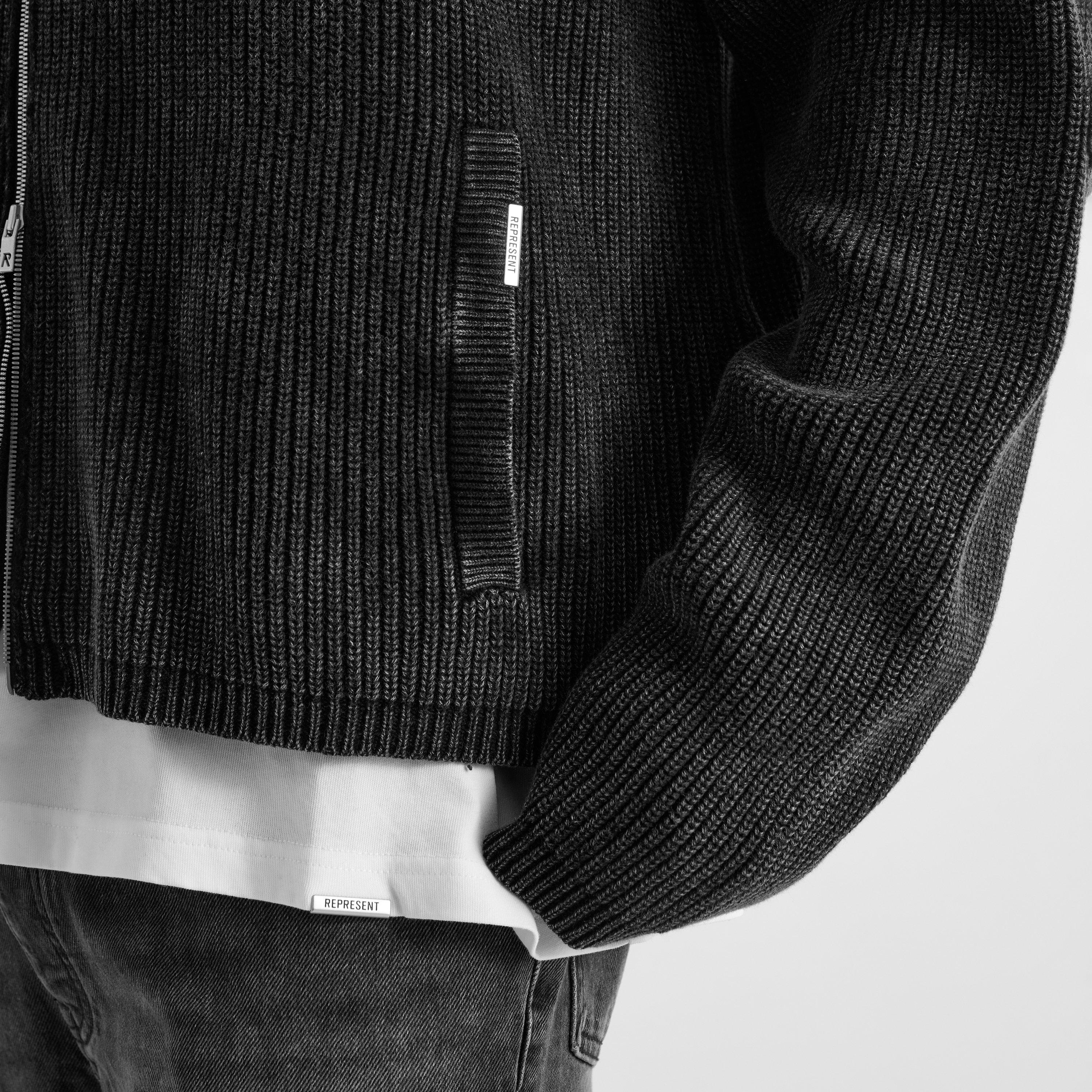 Vintage Black - Represent - Men's Ribbed Zip Knit Cardigan - 5