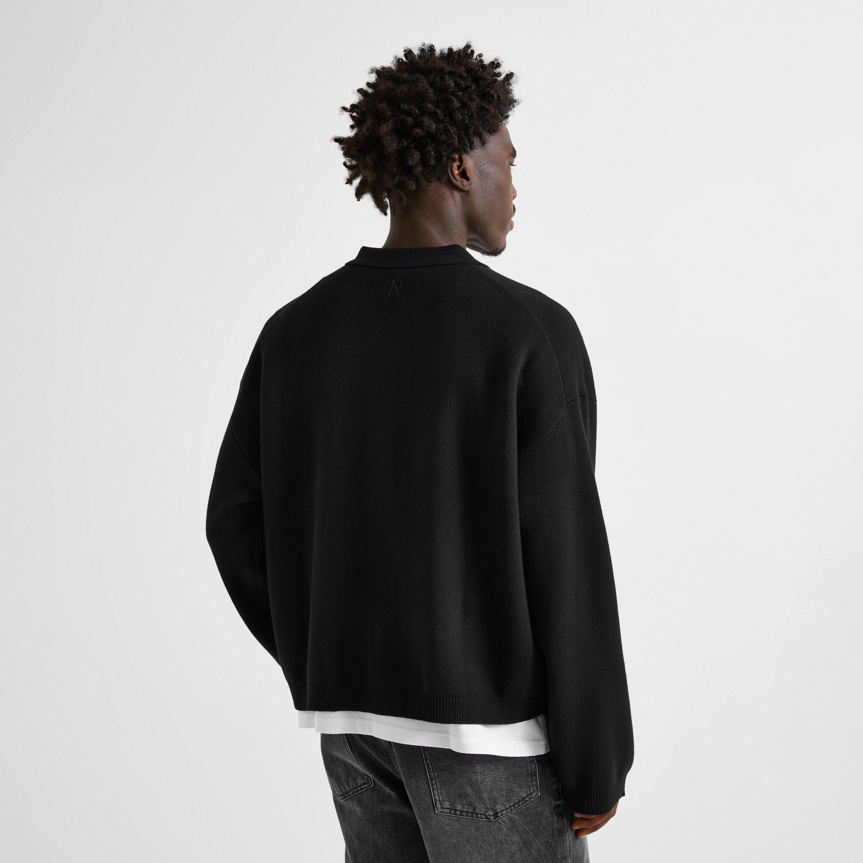 Jet Black - Represent - Men's Initial Knit Coach Cotton Full-Zip Cardigan - 4