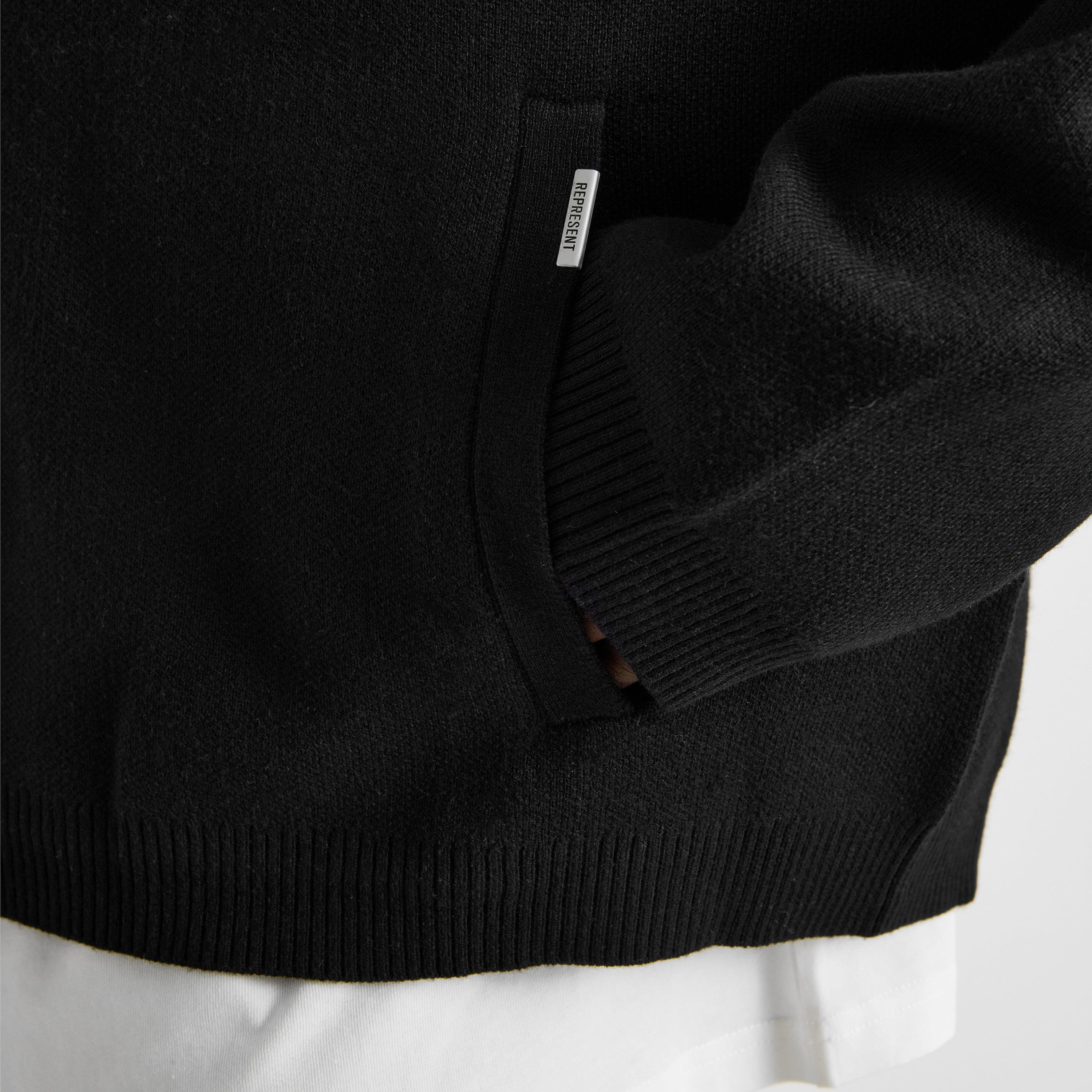 Jet Black - Represent - Men's Initial Knit Coach Cotton Full-Zip Cardigan - 5