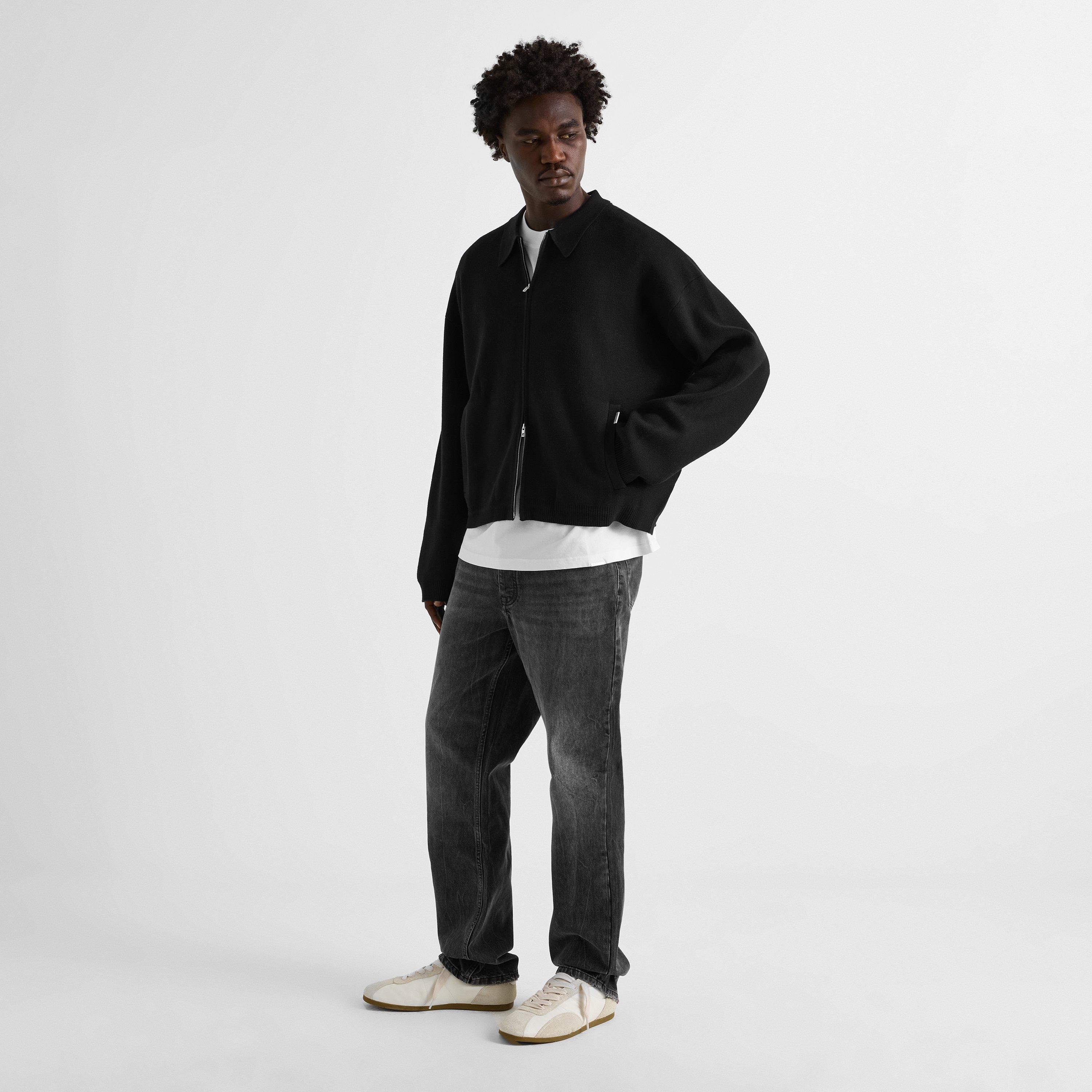 Jet Black - Represent - Men's Initial Knit Coach Cotton Full-Zip Cardigan - 6