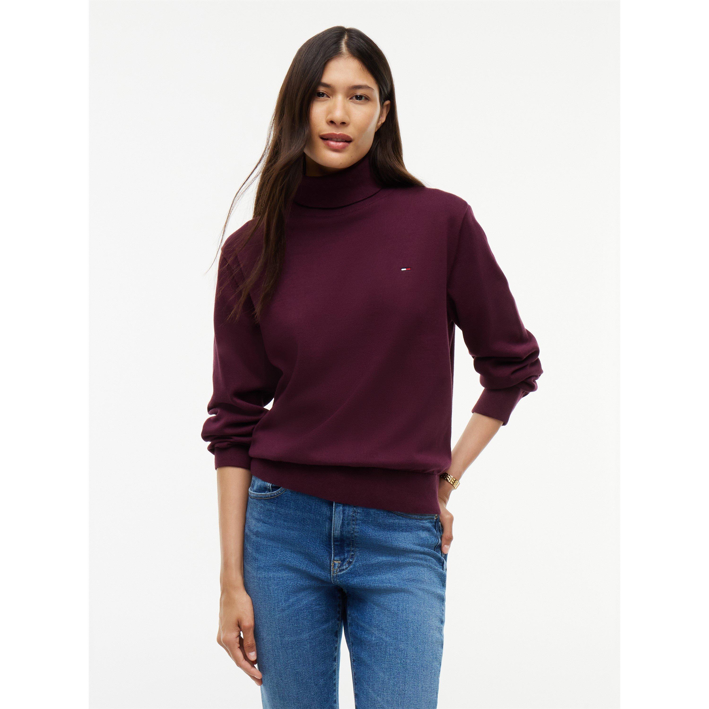 Calypso Berry - Tommy Jeans - Women's Essential Turtle Neck Jumper - 2