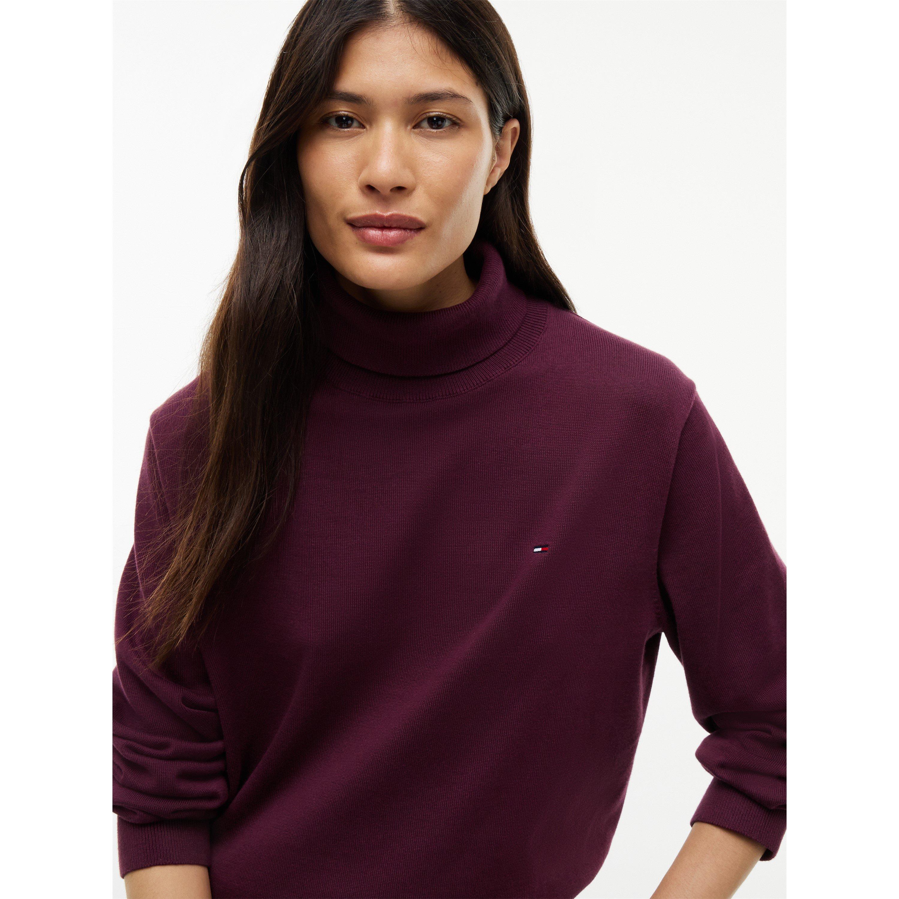 Calypso Berry - Tommy Jeans - Women's Essential Turtle Neck Jumper - 3