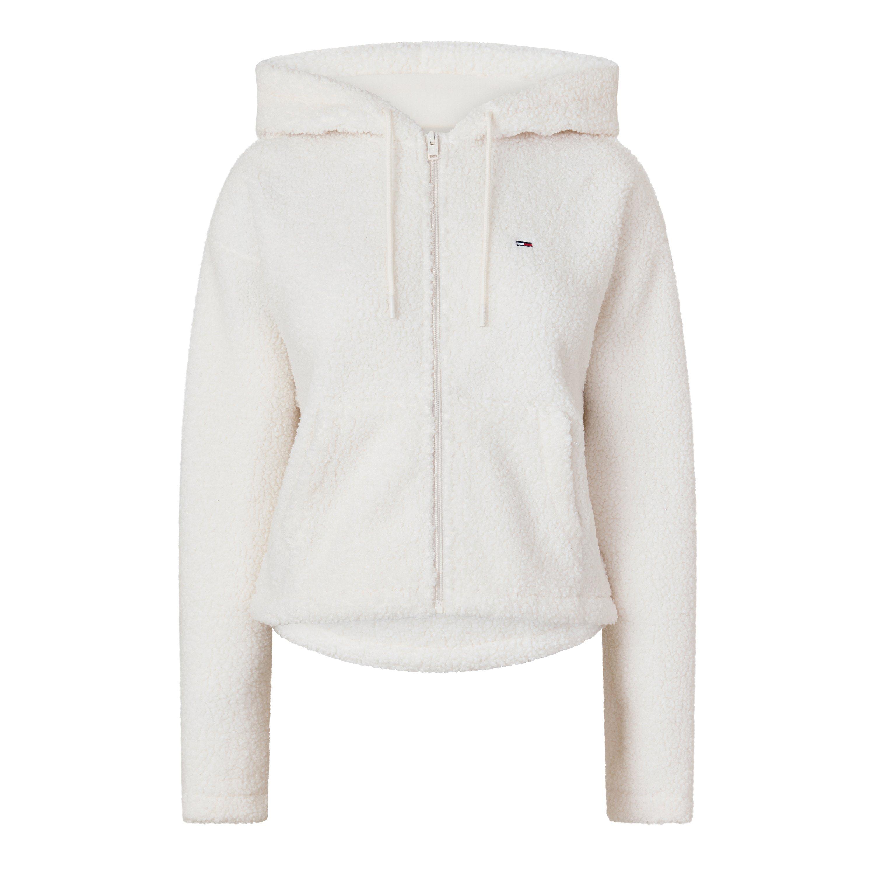 Off White - Tommy Jeans - Women's Teddy Hoodie Full-Zip Fleece Jacket - 1