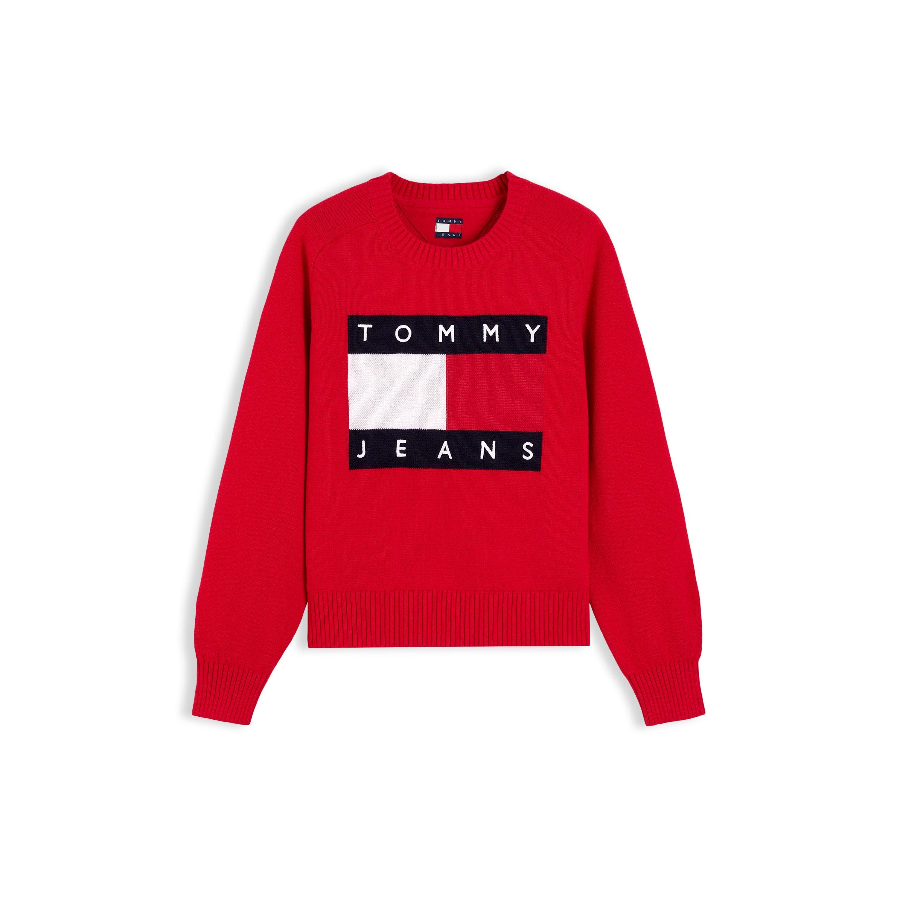 Lavish Red - Tommy Jeans - TJ LG Flag Knit Ld64 - 1