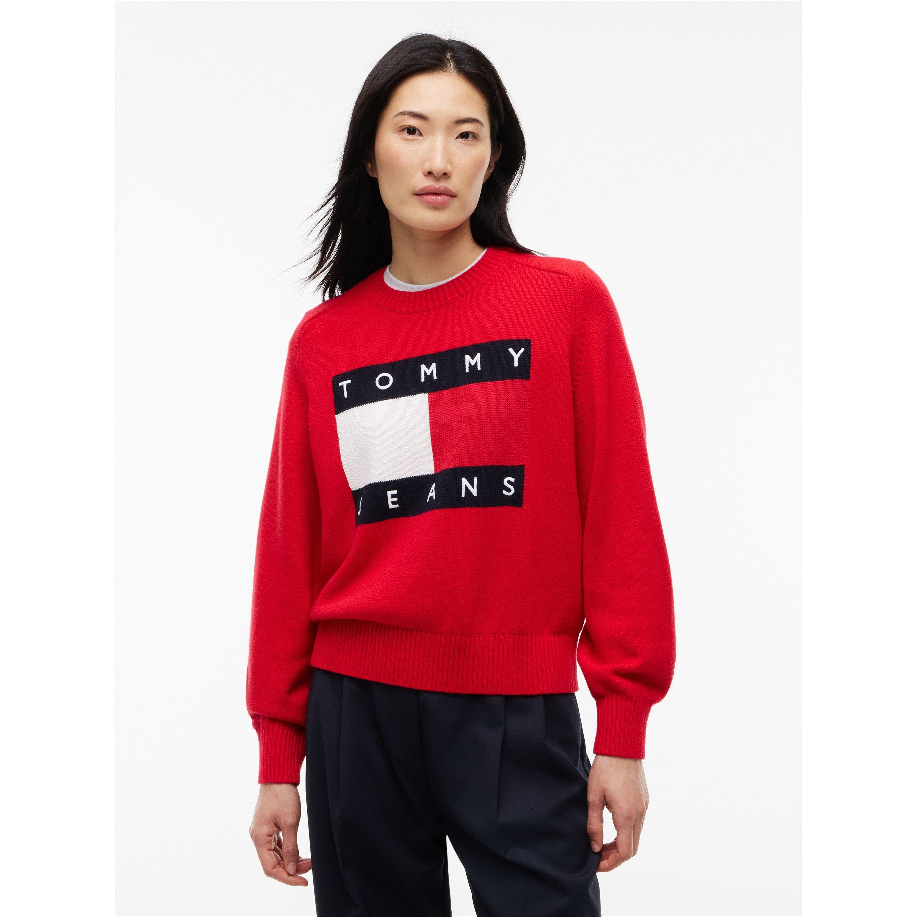 Lavish Red - Tommy Jeans - TJ LG Flag Knit Ld64 - 2