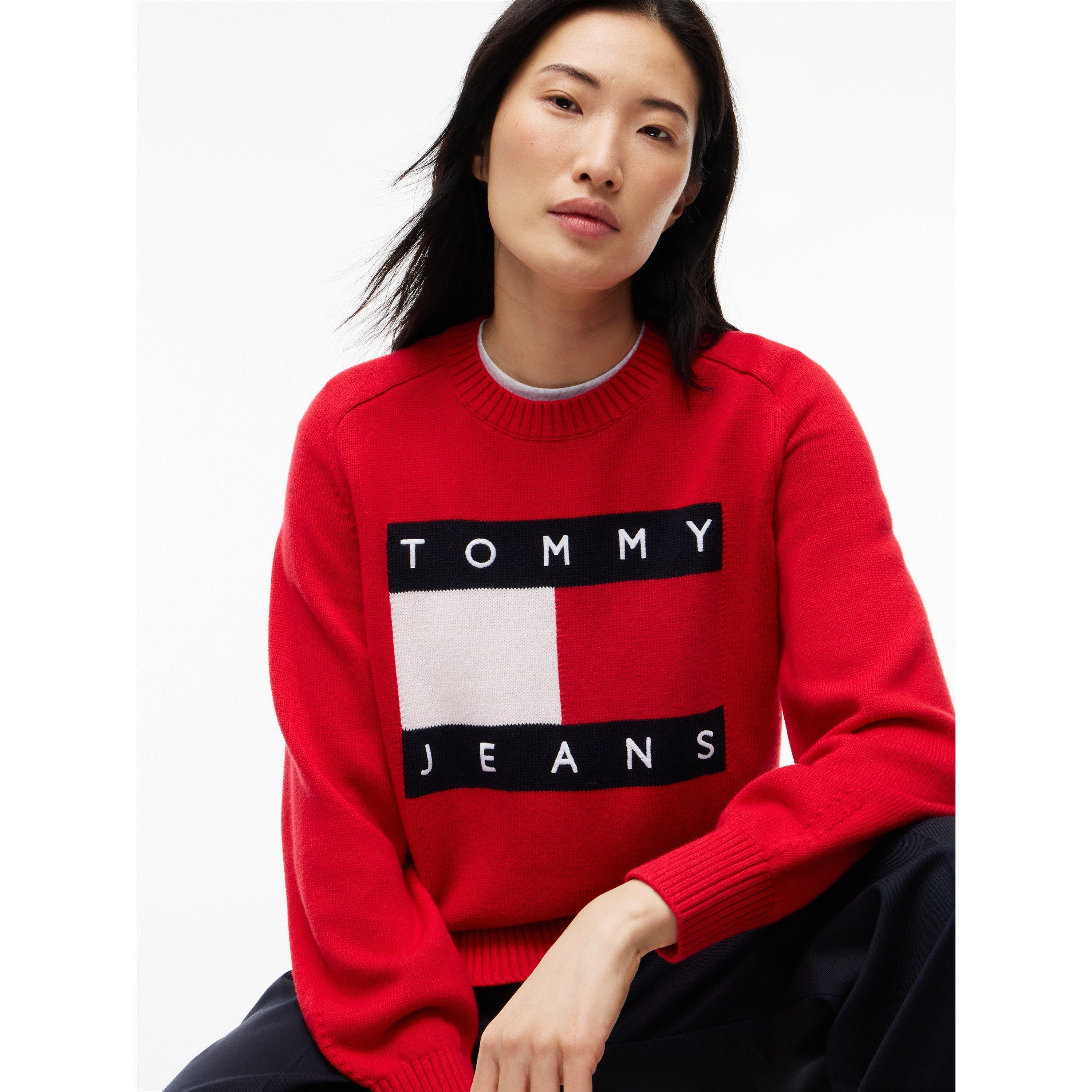 Lavish Red - Tommy Jeans - TJ LG Flag Knit Ld64 - 3