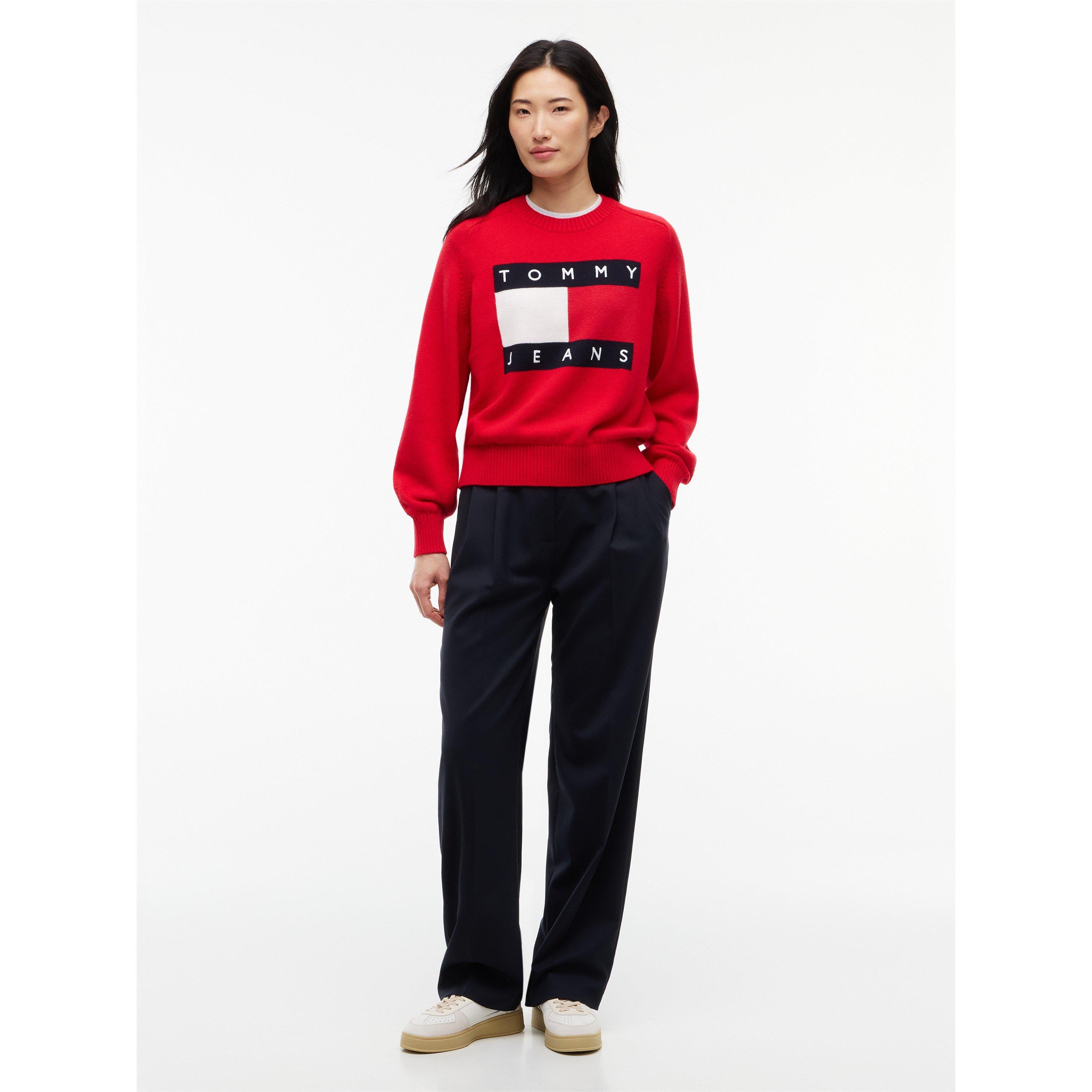 Lavish Red - Tommy Jeans - TJ LG Flag Knit Ld64 - 4