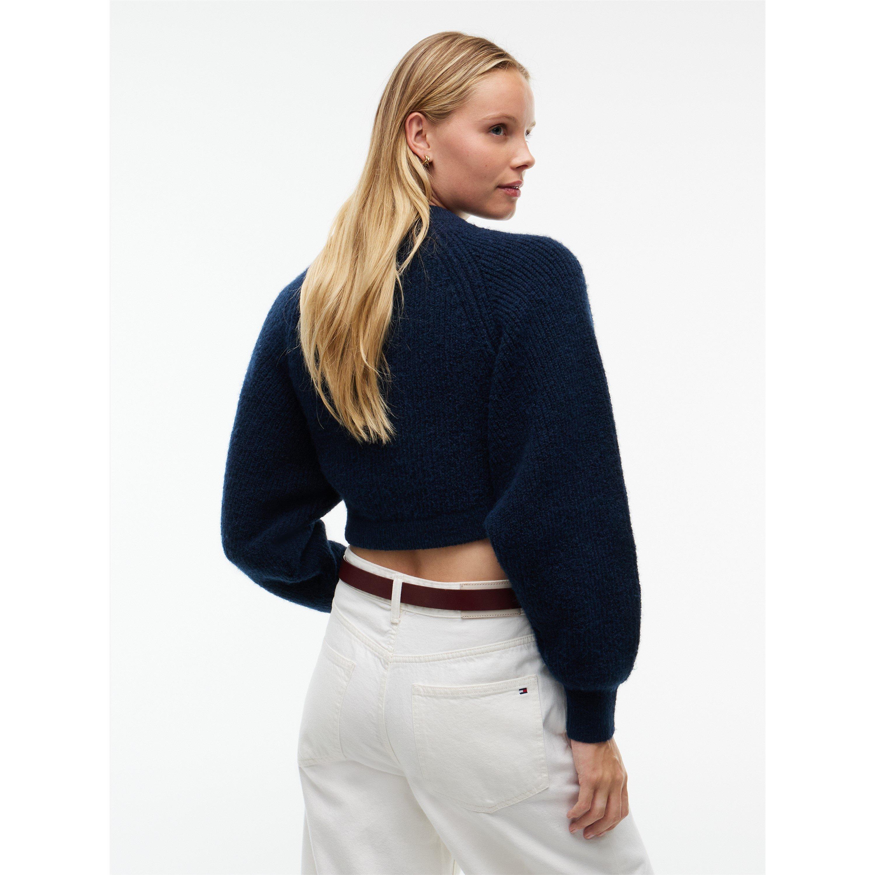 Dark Blue - Tommy Jeans - Women's Badge Alpaca Knit Crew-Neck Jumper - 5
