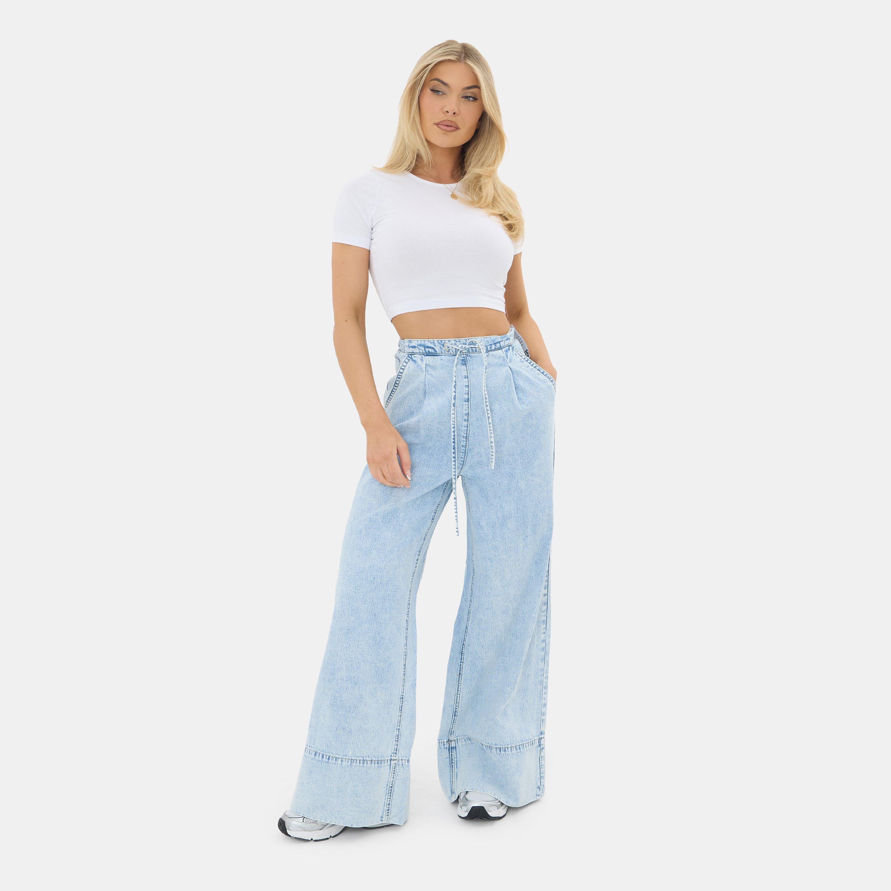 Light Wash - I Saw It First - Palazzo Denim Jogger - 1