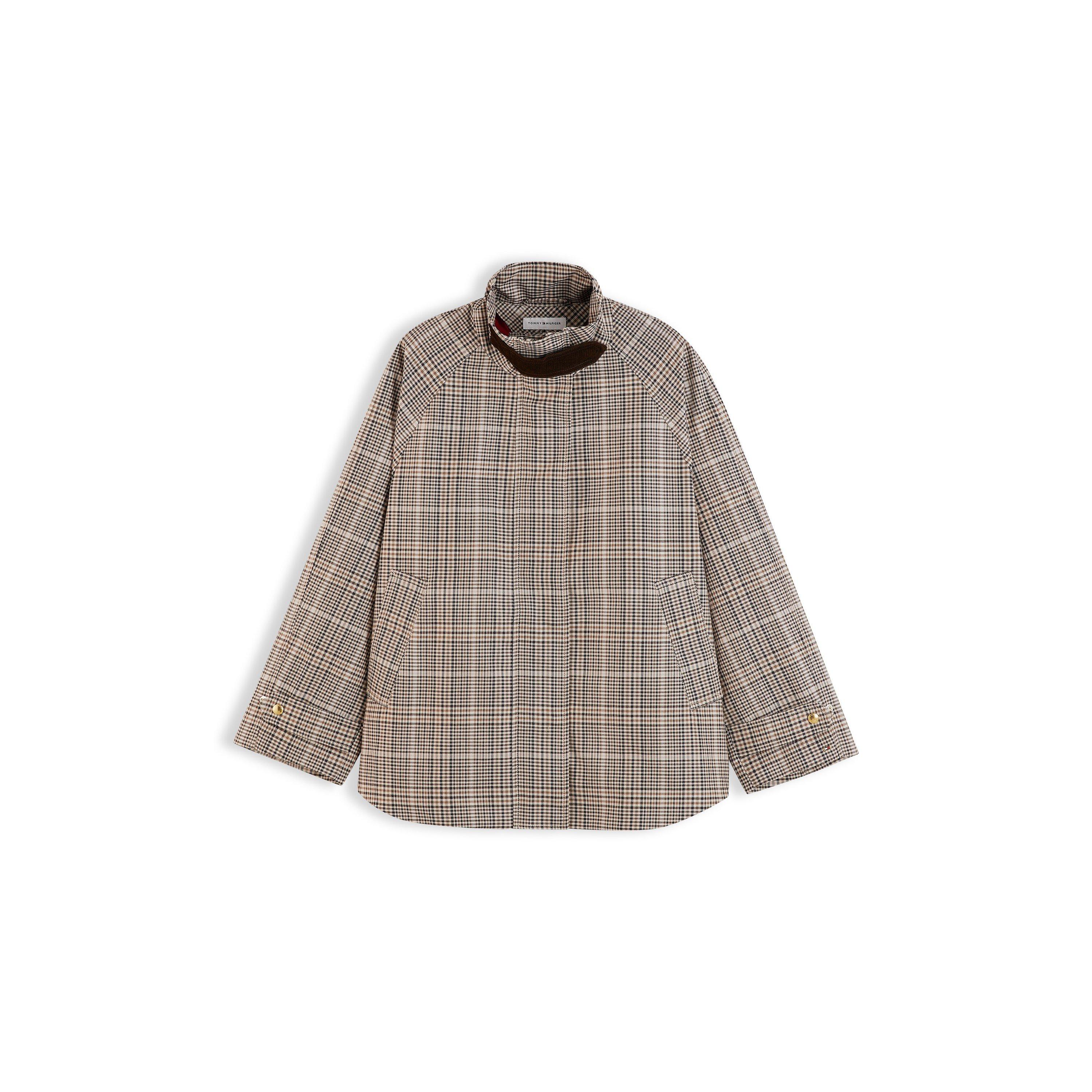 Tommy Hilfiger Women's Cotton Cape - Brown Check - 12 (M)
