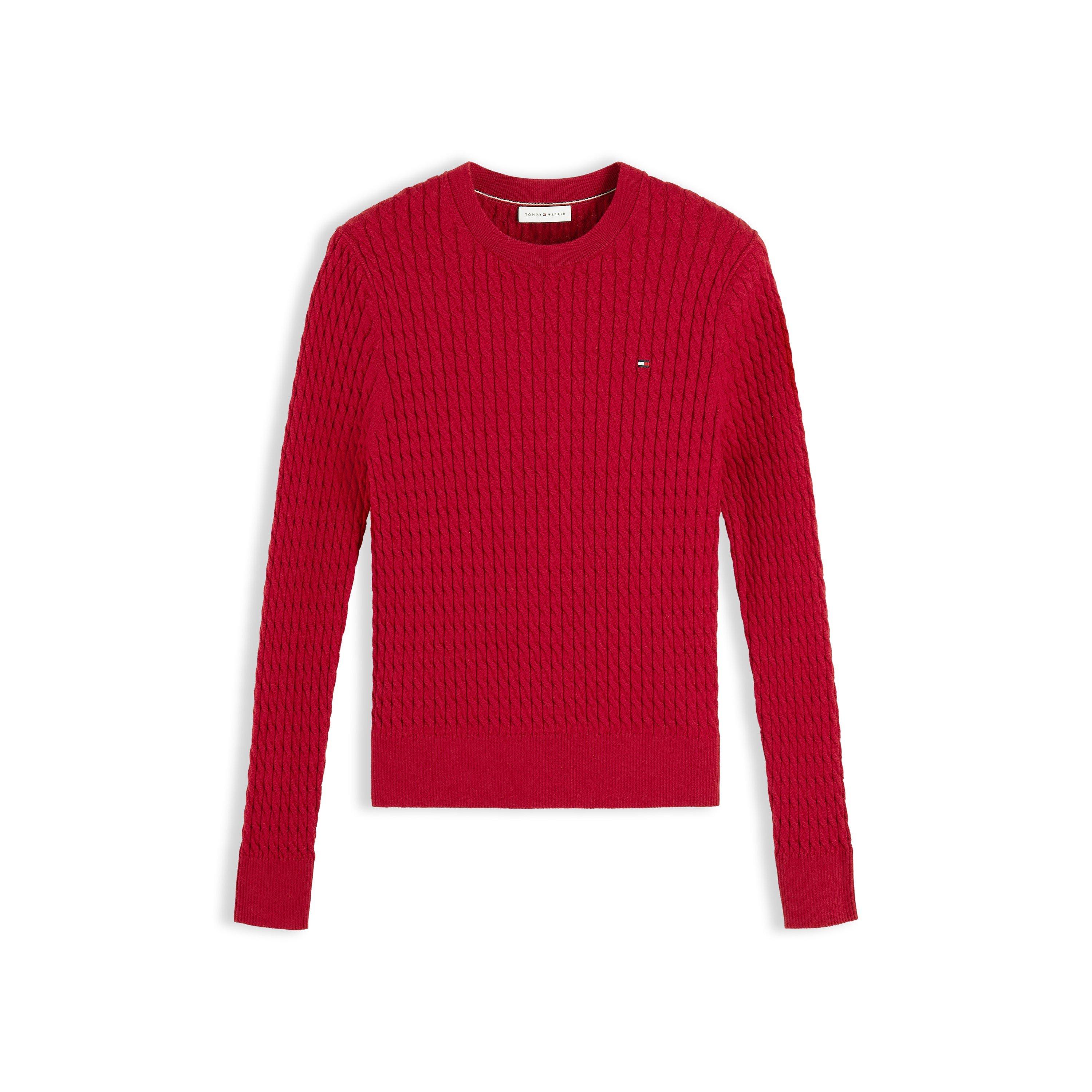 Tommy Hilfiger Tommy CoCbl Fne Knit Ld64 - Raspberry Juice - Size 8 (XS)