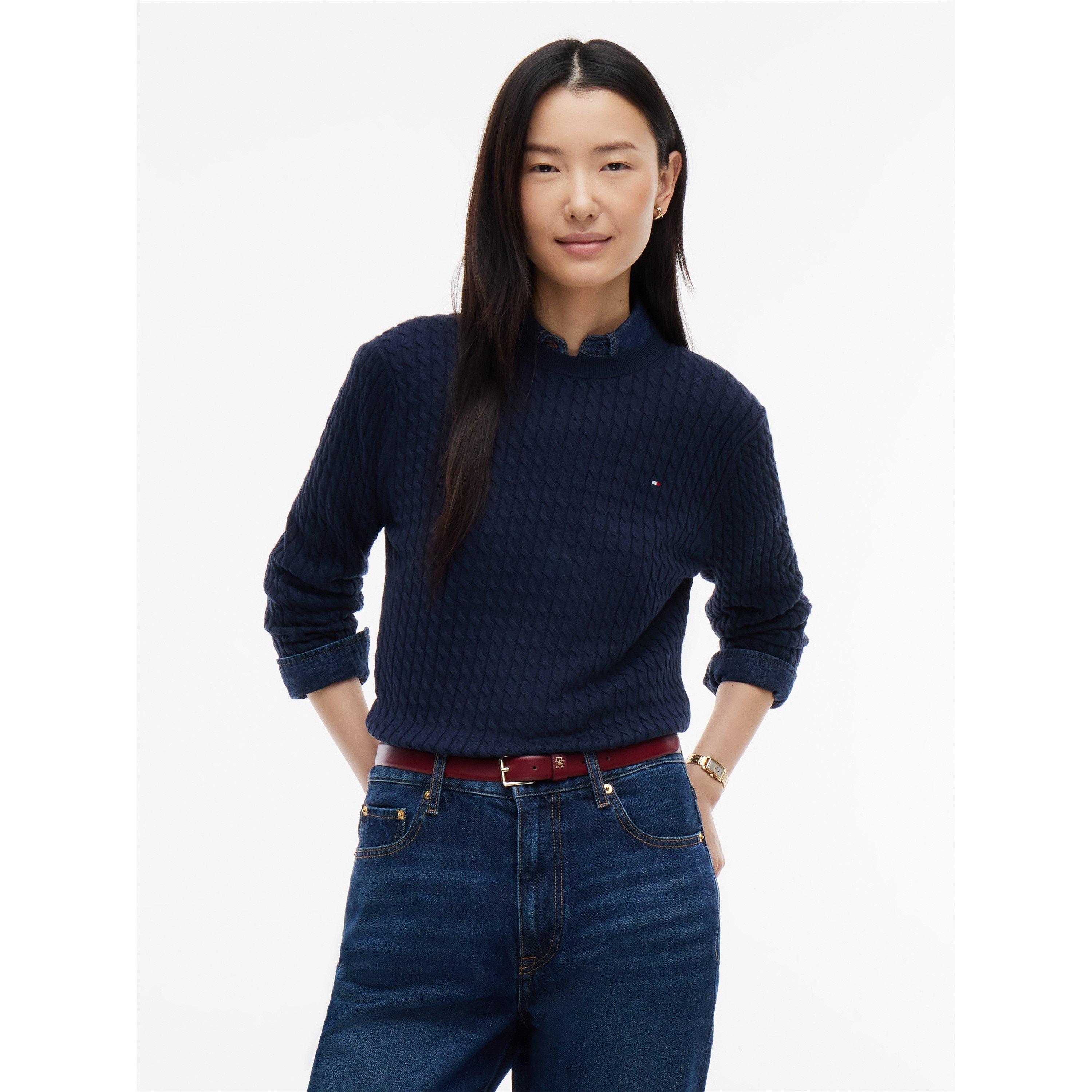 Dark Blue - Tommy Hilfiger - Tommy CoCbl Fne Knit Ld64 - 3