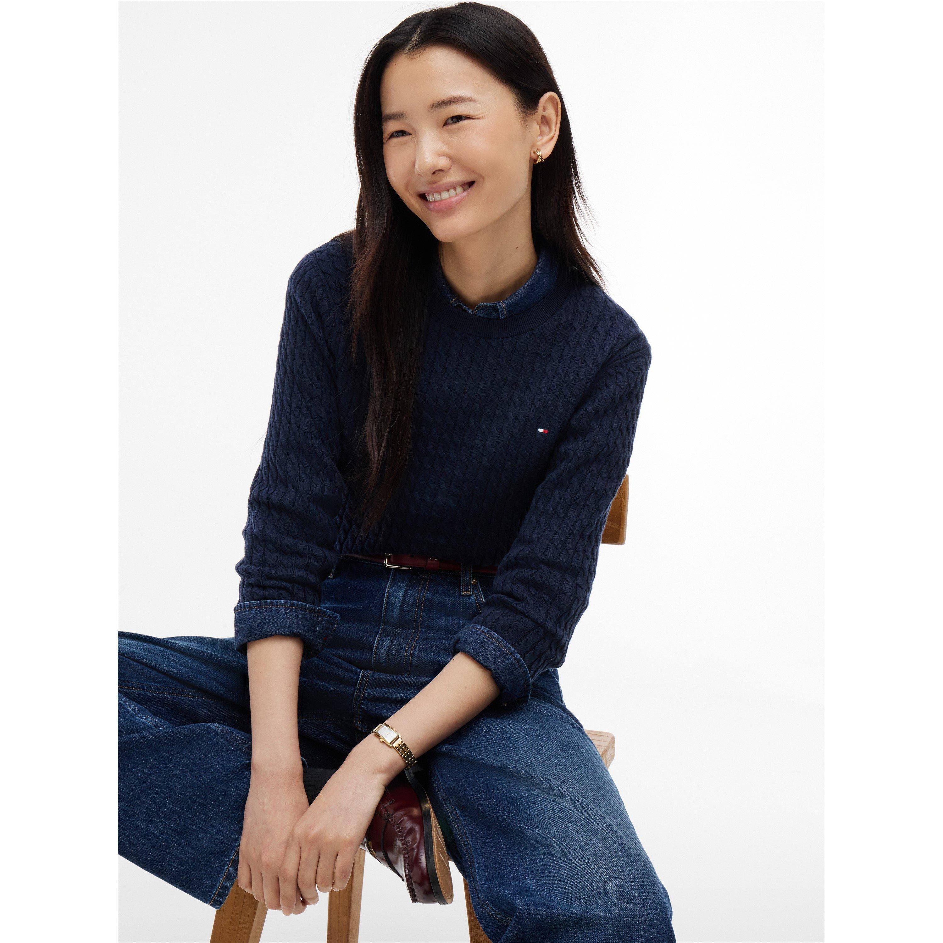 Dark Blue - Tommy Hilfiger - Tommy CoCbl Fne Knit Ld64 - 4